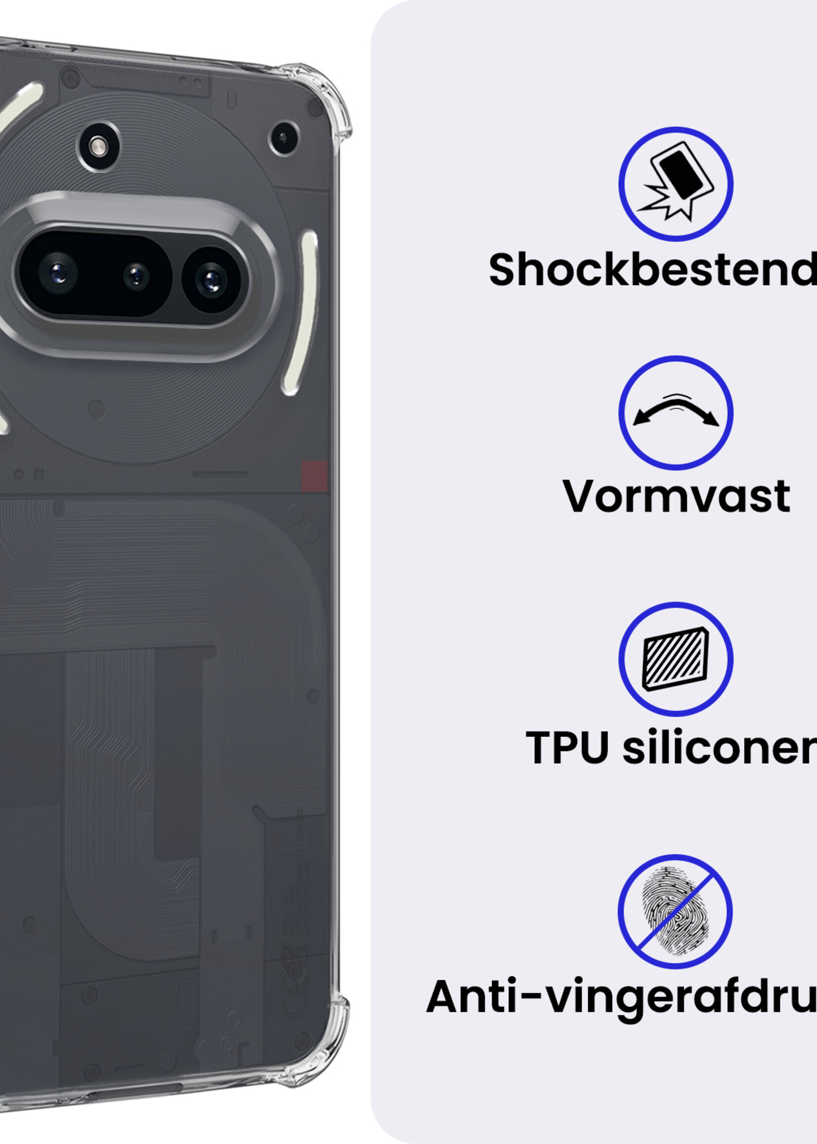 BTH BTH Nothing Phone (3a) Hoesje Shockproof Met Screenprotector