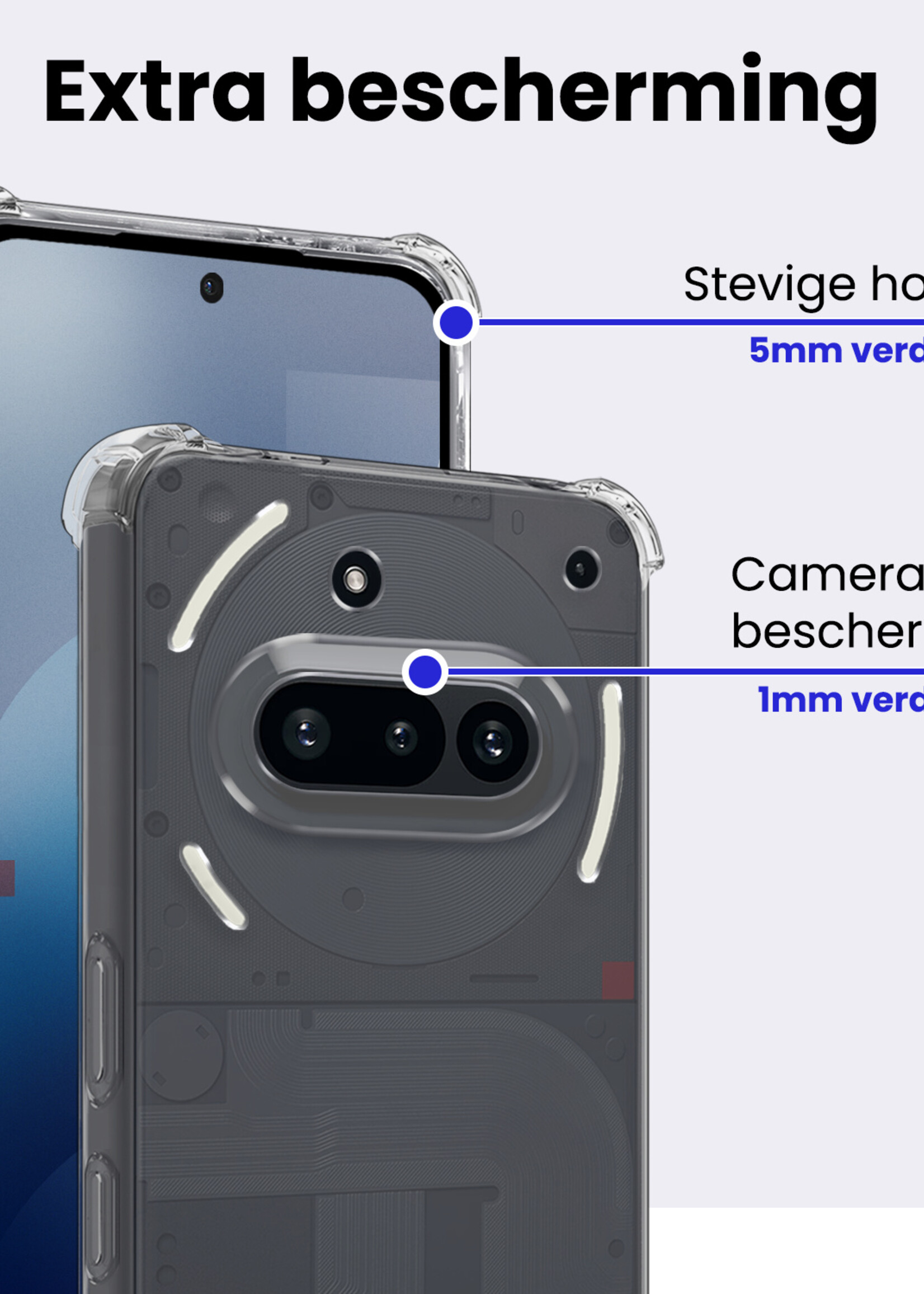 BTH BTH Nothing Phone (3a) Hoesje Shockproof Met Screenprotector