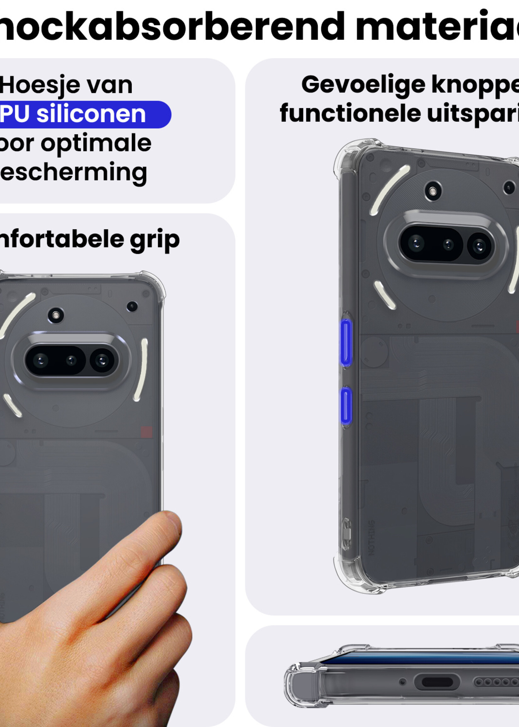 BTH BTH Nothing Phone (3a) Hoesje Shockproof Met Screenprotector