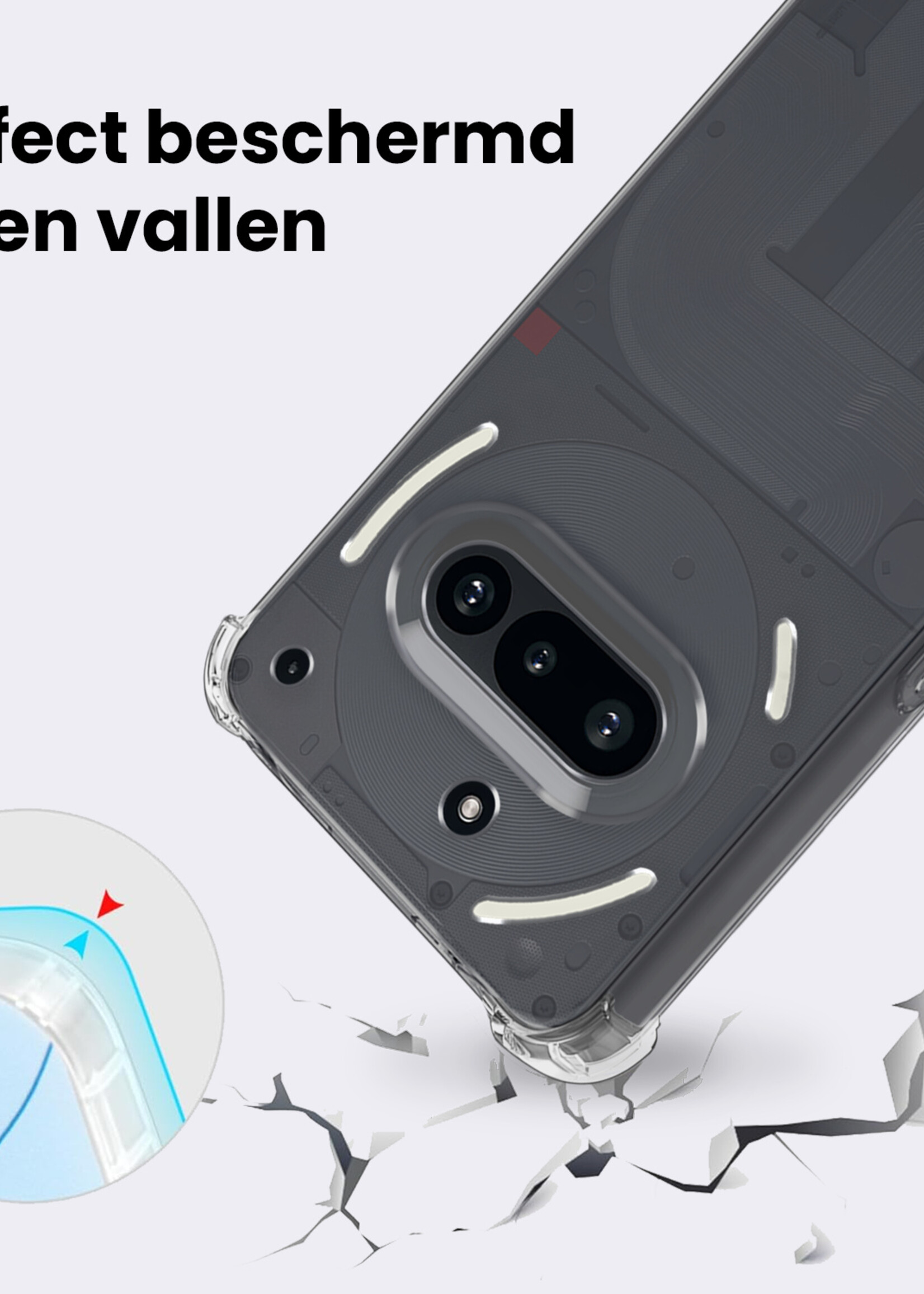 BTH BTH Nothing Phone (3a) Hoesje Shockproof Met Screenprotector
