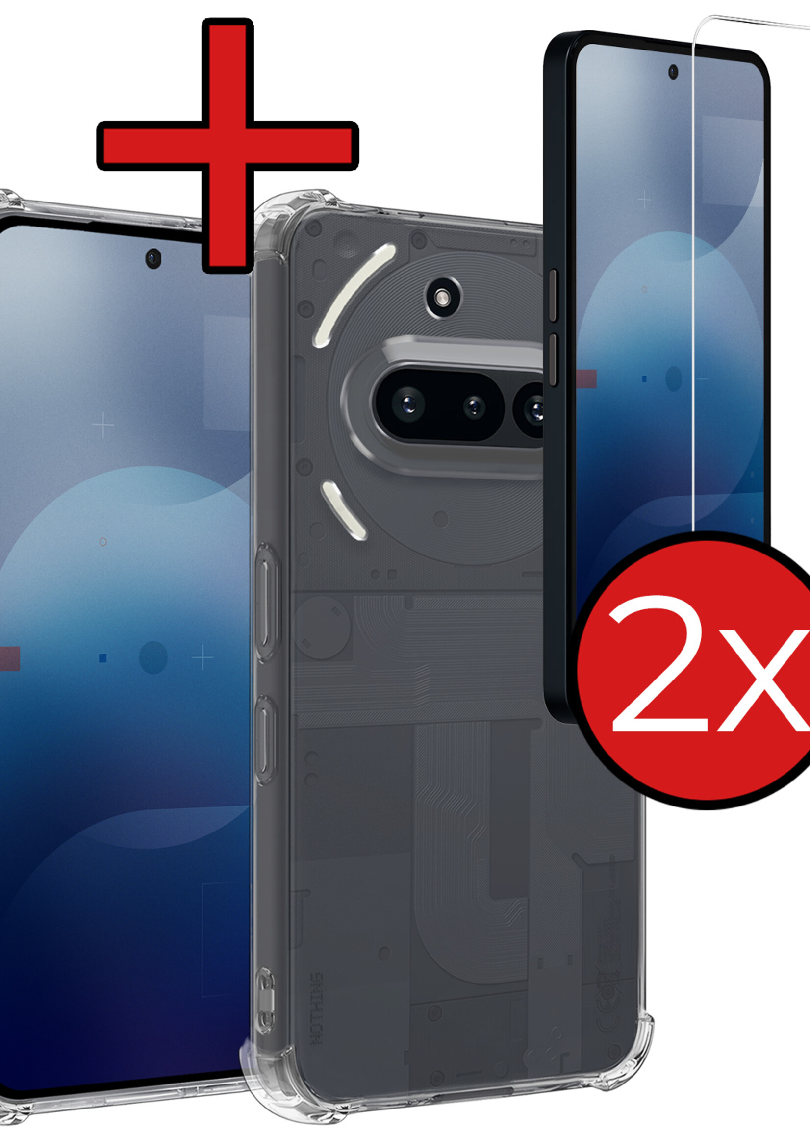 BTH BTH Nothing Phone (3a) Hoesje Shockproof Met 2x Screenprotector