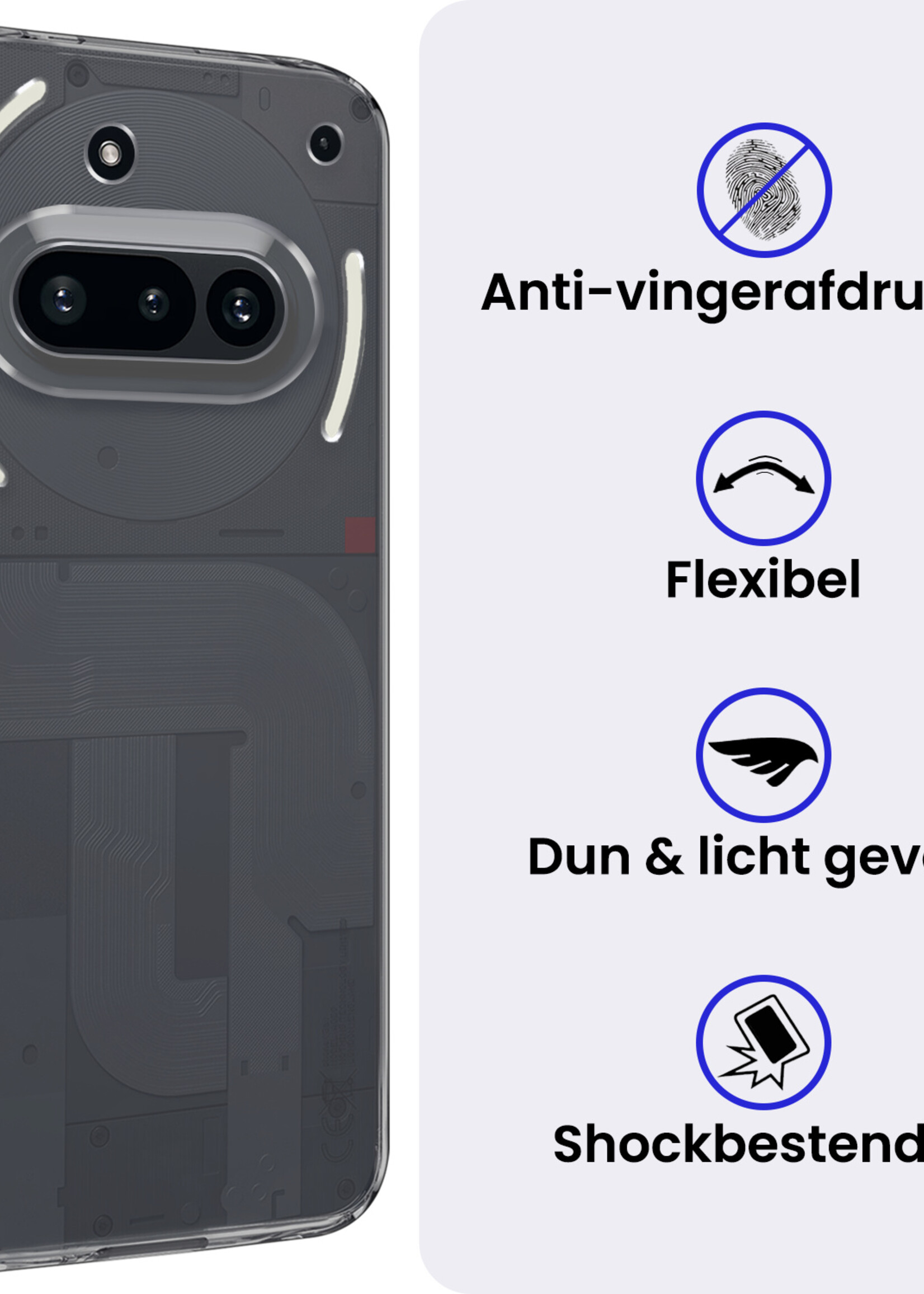BTH BTH Nothing Phone (3a) Hoesje Siliconen - Transparant