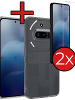 BTH BTH Nothing Phone (3a) Hoesje Siliconen Met 2x Screenprotector - Transparant