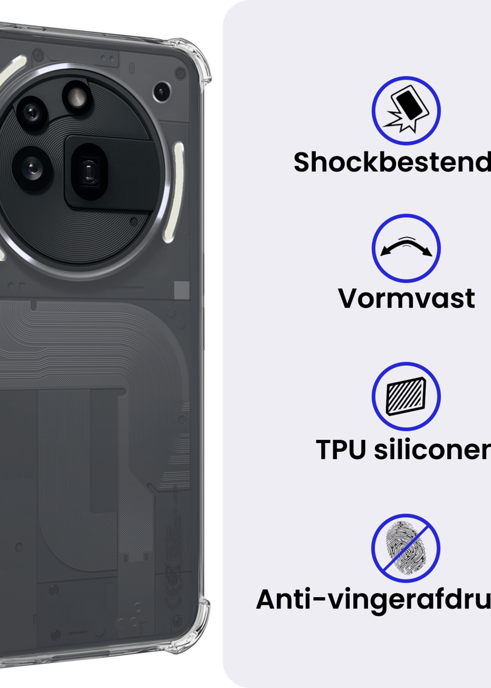 BTH BTH Nothing Phone (3a) Pro Hoesje Shockproof - Transparant