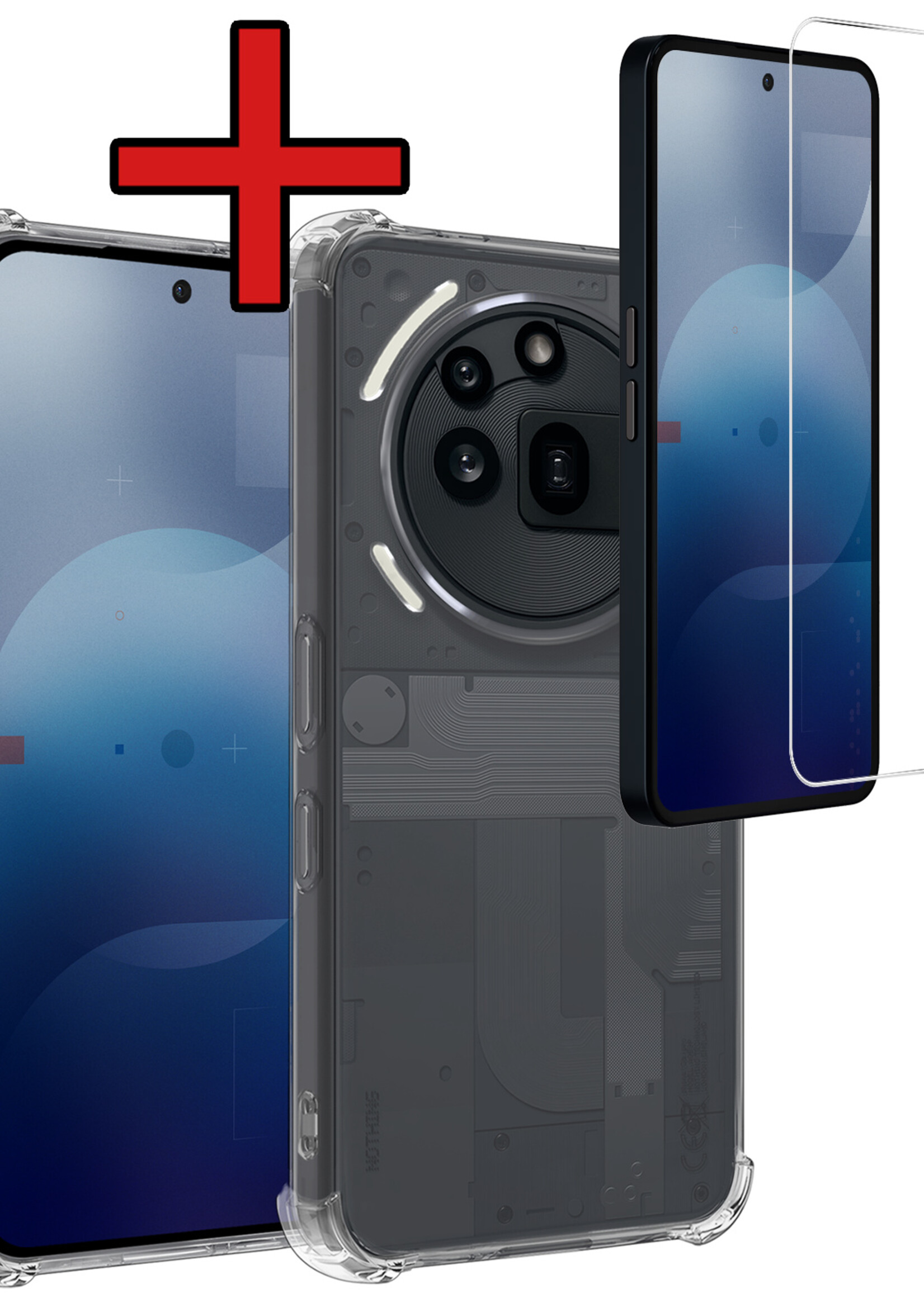 BTH BTH Nothing Phone (3a) Pro Hoesje Shockproof Met Screenprotector