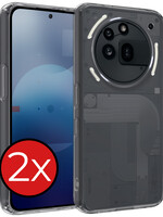 BTH BTH Nothing Phone (3a) Pro Hoesje Siliconen - Transparant - 2 PACK