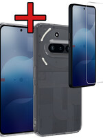 BTH BTH Nothing Phone (3a) Pro Hoesje Siliconen Met Screenprotector - Transparant