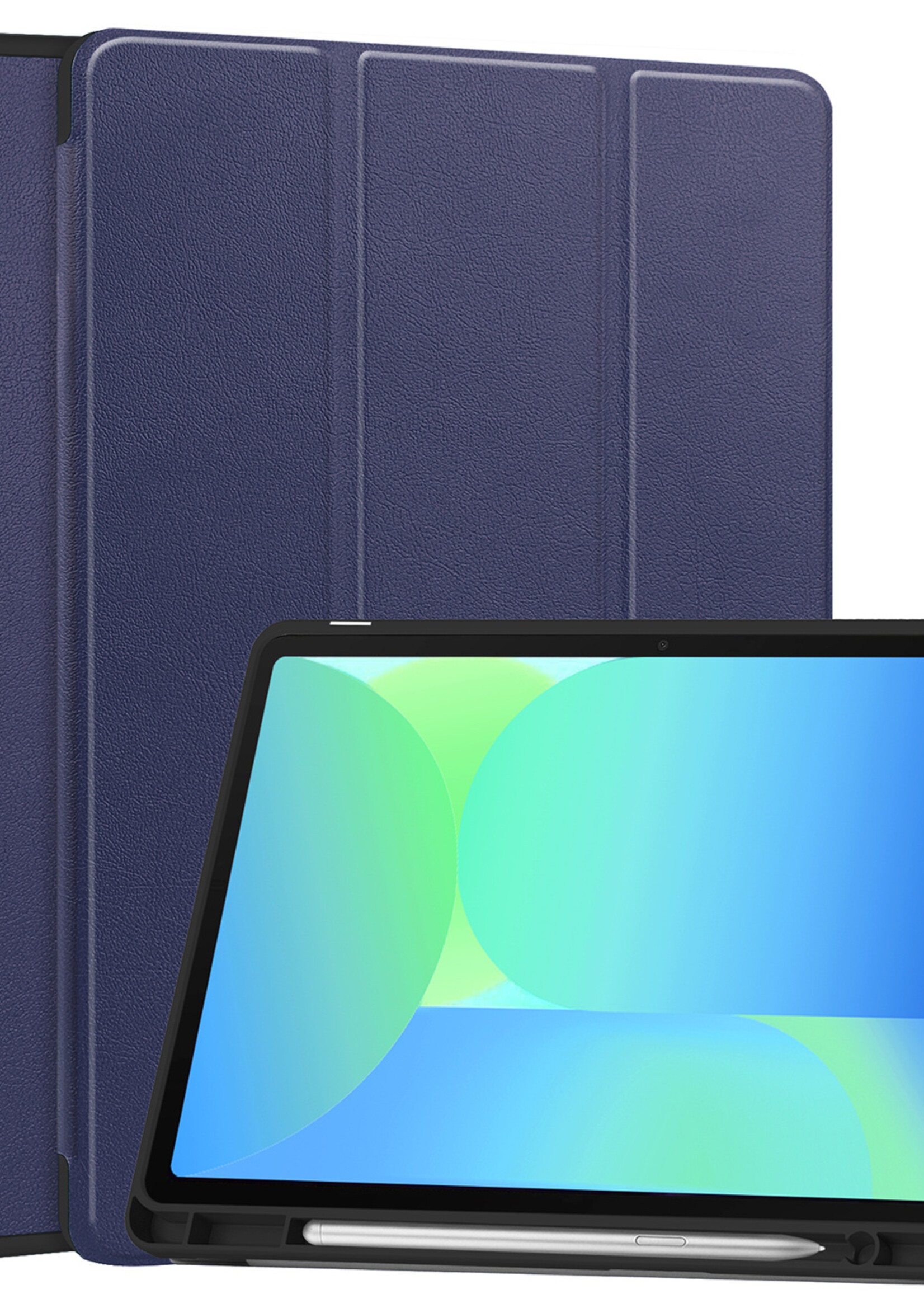 BTH BTH Samsung Galaxy Tab S10 FE Plus Hoesje Met Uitsparing S Pen - Donkerblauw