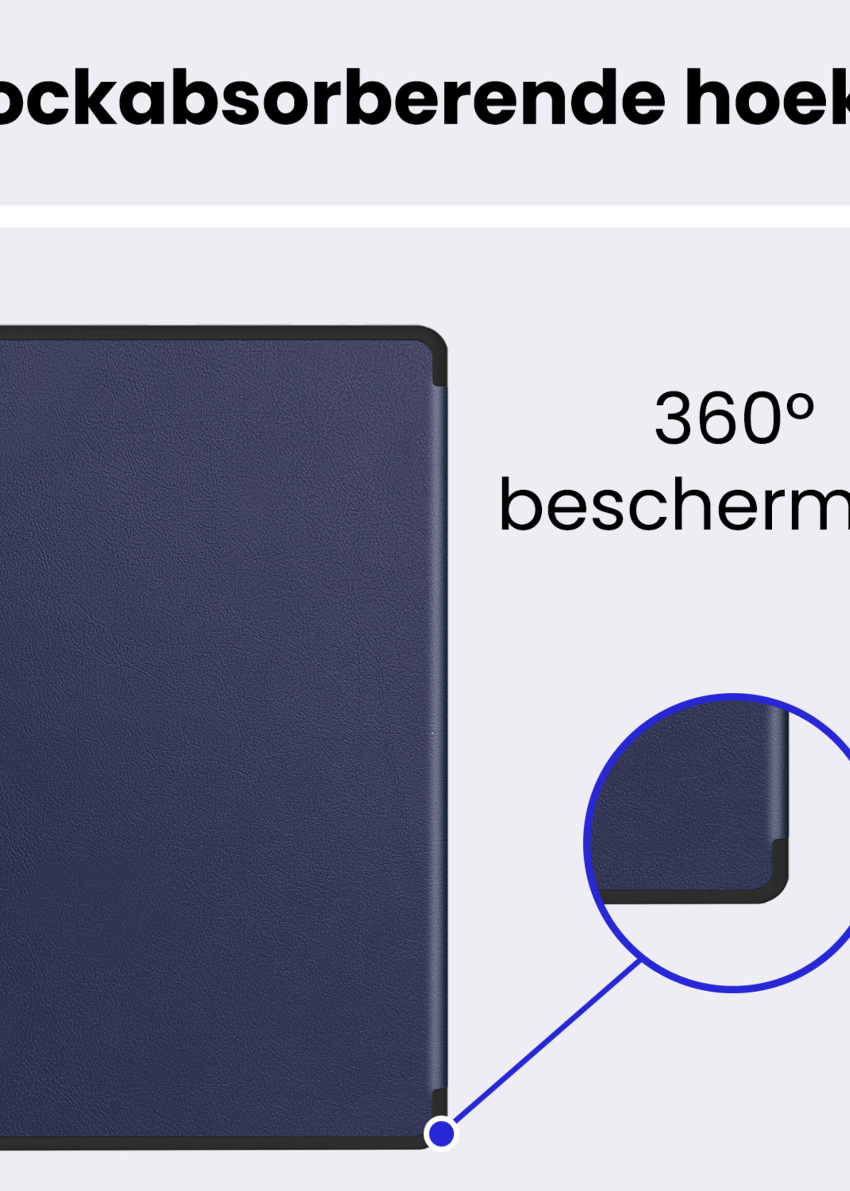 BTH BTH Samsung Galaxy Tab S10 FE Plus Hoesje Met Uitsparing S Pen - Donkerblauw
