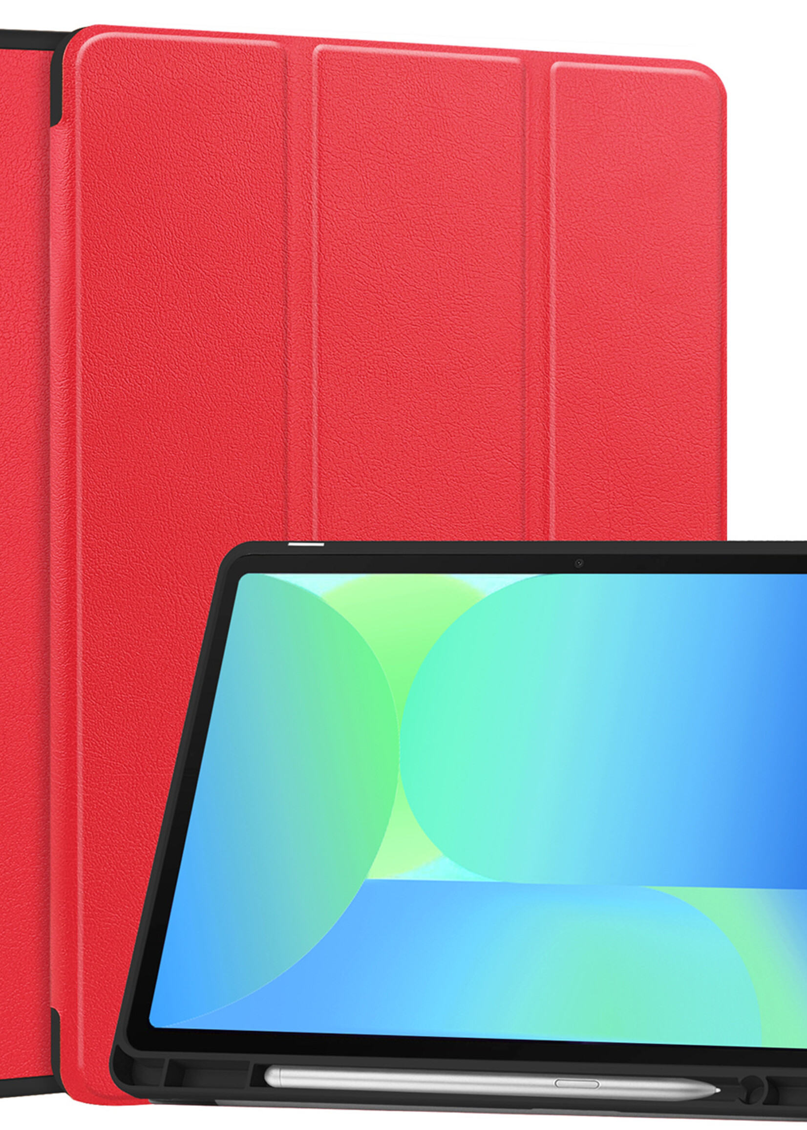 BTH BTH Samsung Galaxy Tab S10 FE Plus Hoesje Met Uitsparing S Pen - Rood