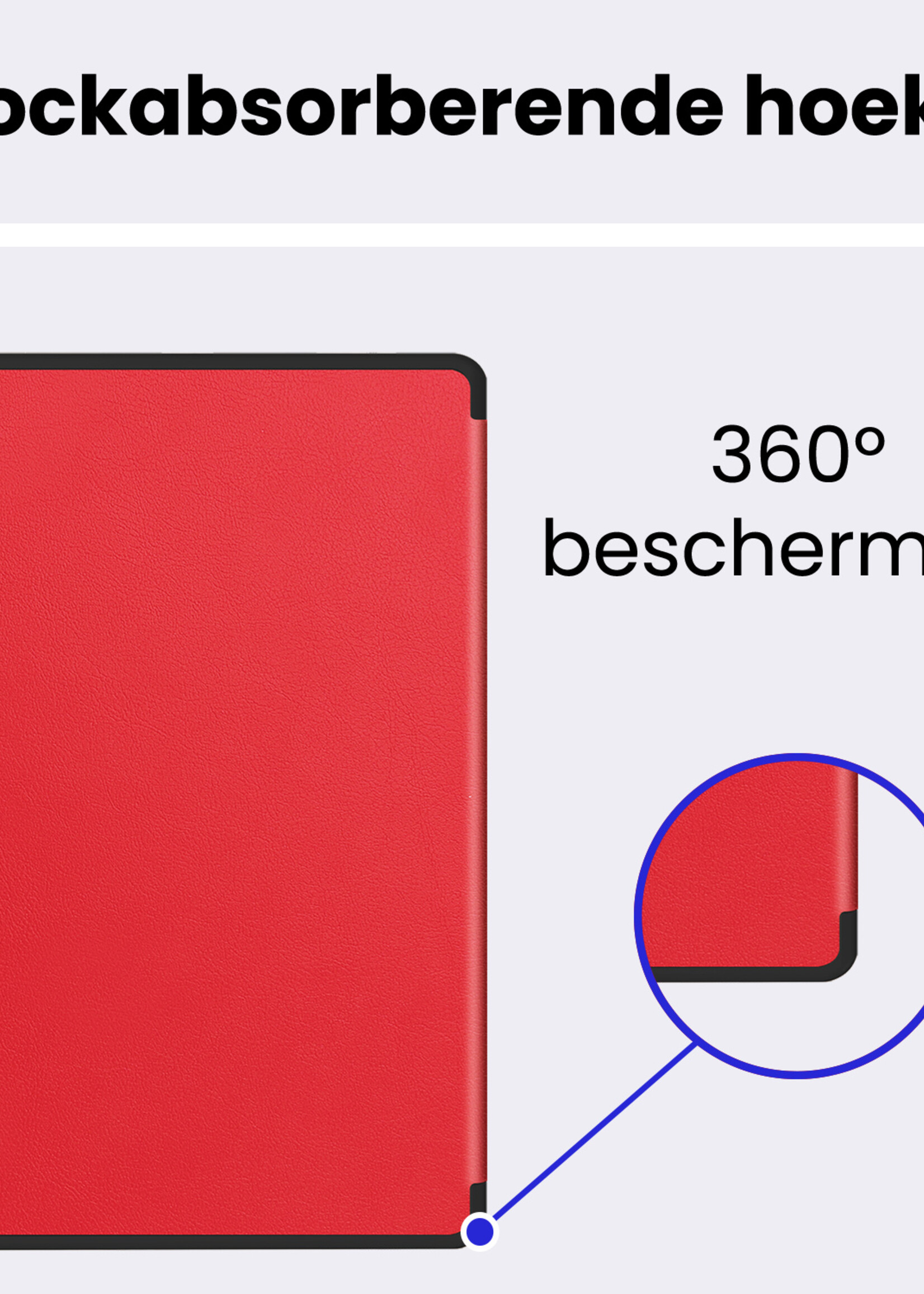 BTH BTH Samsung Galaxy Tab S10 FE Plus Hoesje Met Uitsparing S Pen - Rood