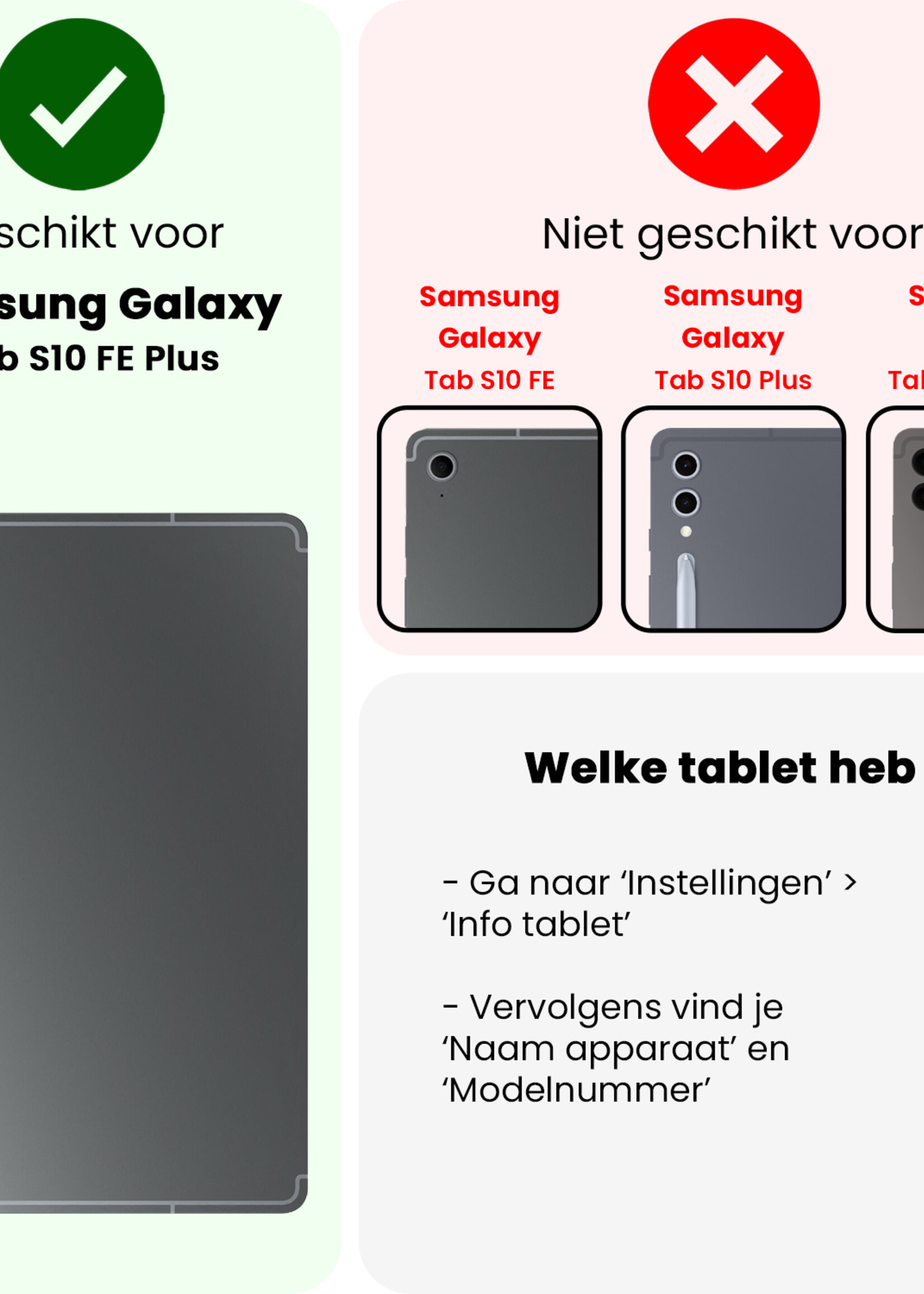 BTH BTH Samsung Galaxy Tab S10 FE Plus Hoesje Met Uitsparing S Pen Met Screenprotector - Rose Goud