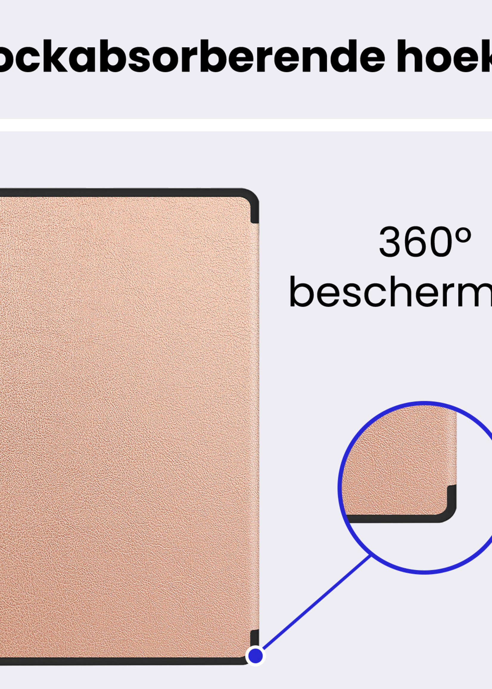 BTH BTH Samsung Galaxy Tab S10 FE Plus Hoesje Met Uitsparing S Pen Met Screenprotector - Rose Goud