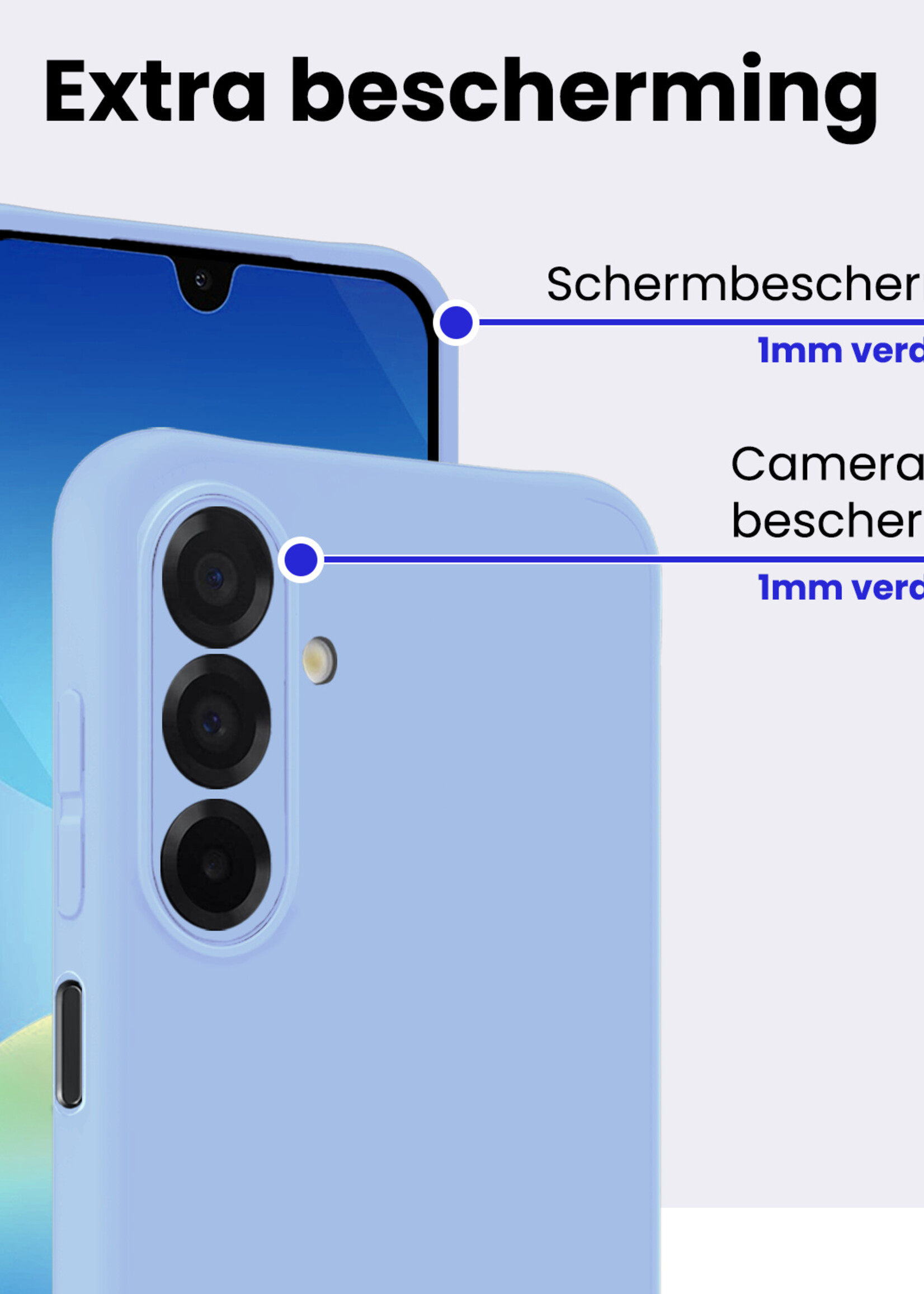 BTH BTH Samsung Galaxy A26 Hoesje Siliconen - Lichtblauw