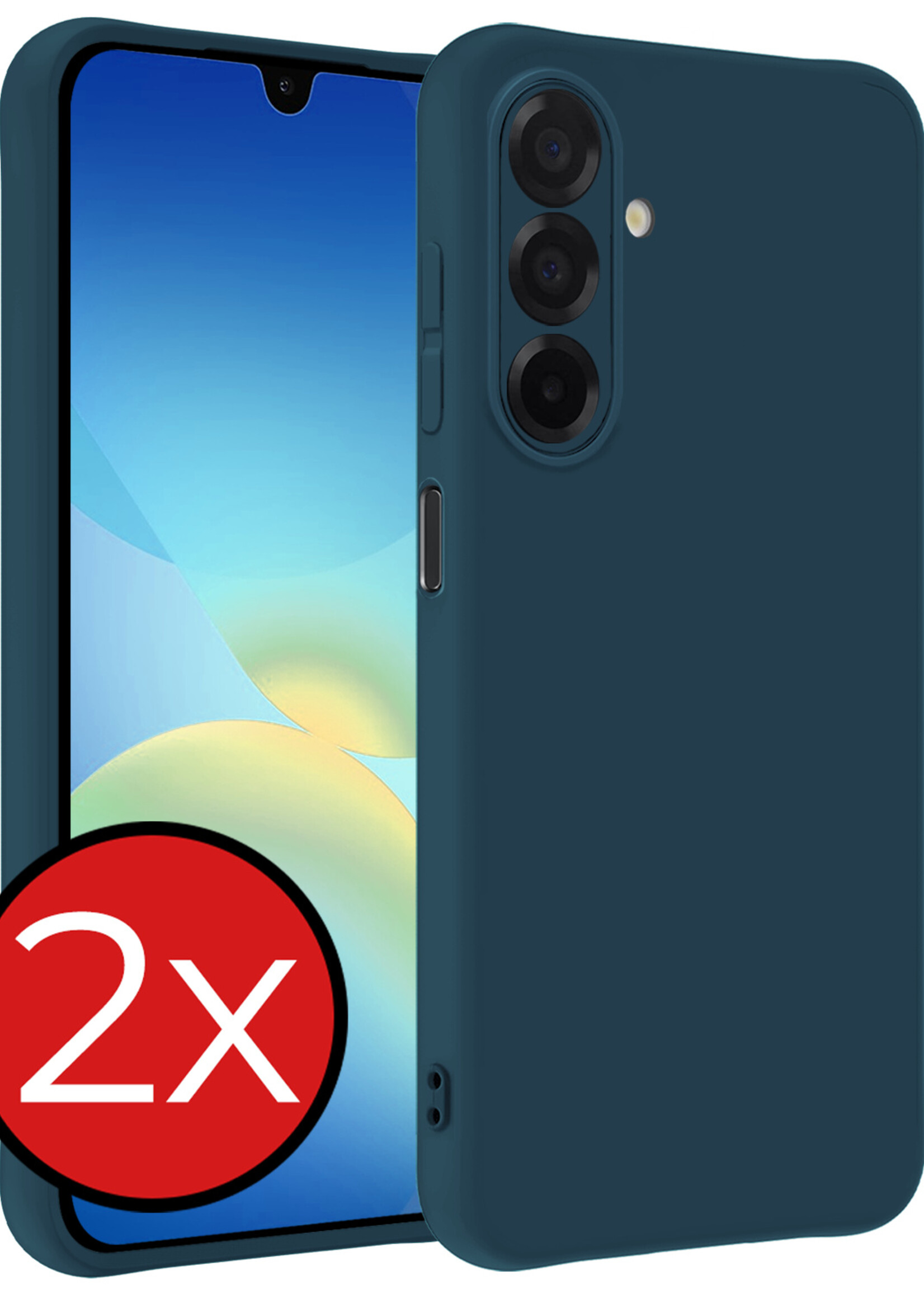 BTH BTH Samsung Galaxy A26 Hoesje Siliconen - Donkerblauw - 2 PACK