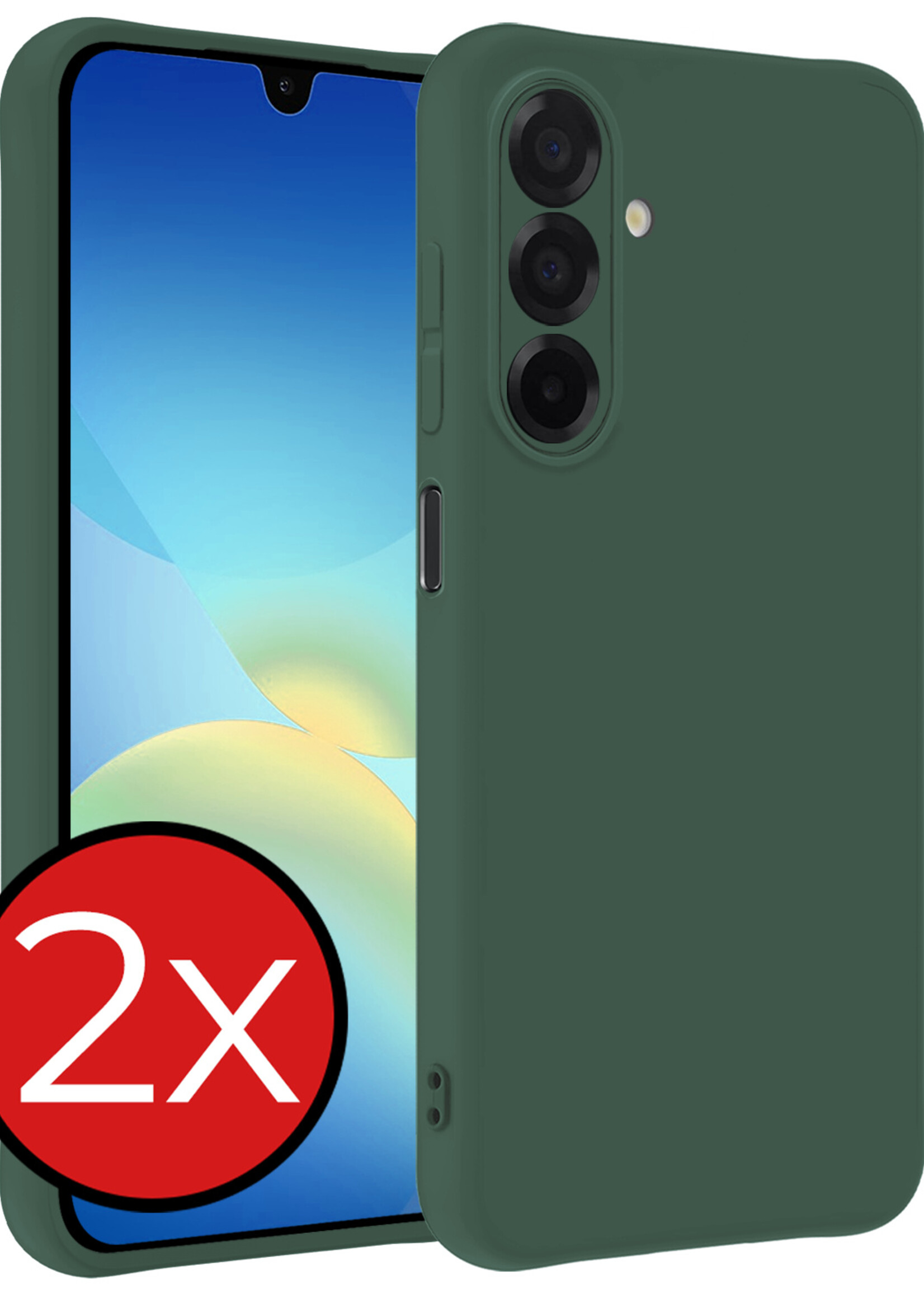 BTH BTH Samsung Galaxy A26 Hoesje Siliconen - Donkergroen - 2 PACK