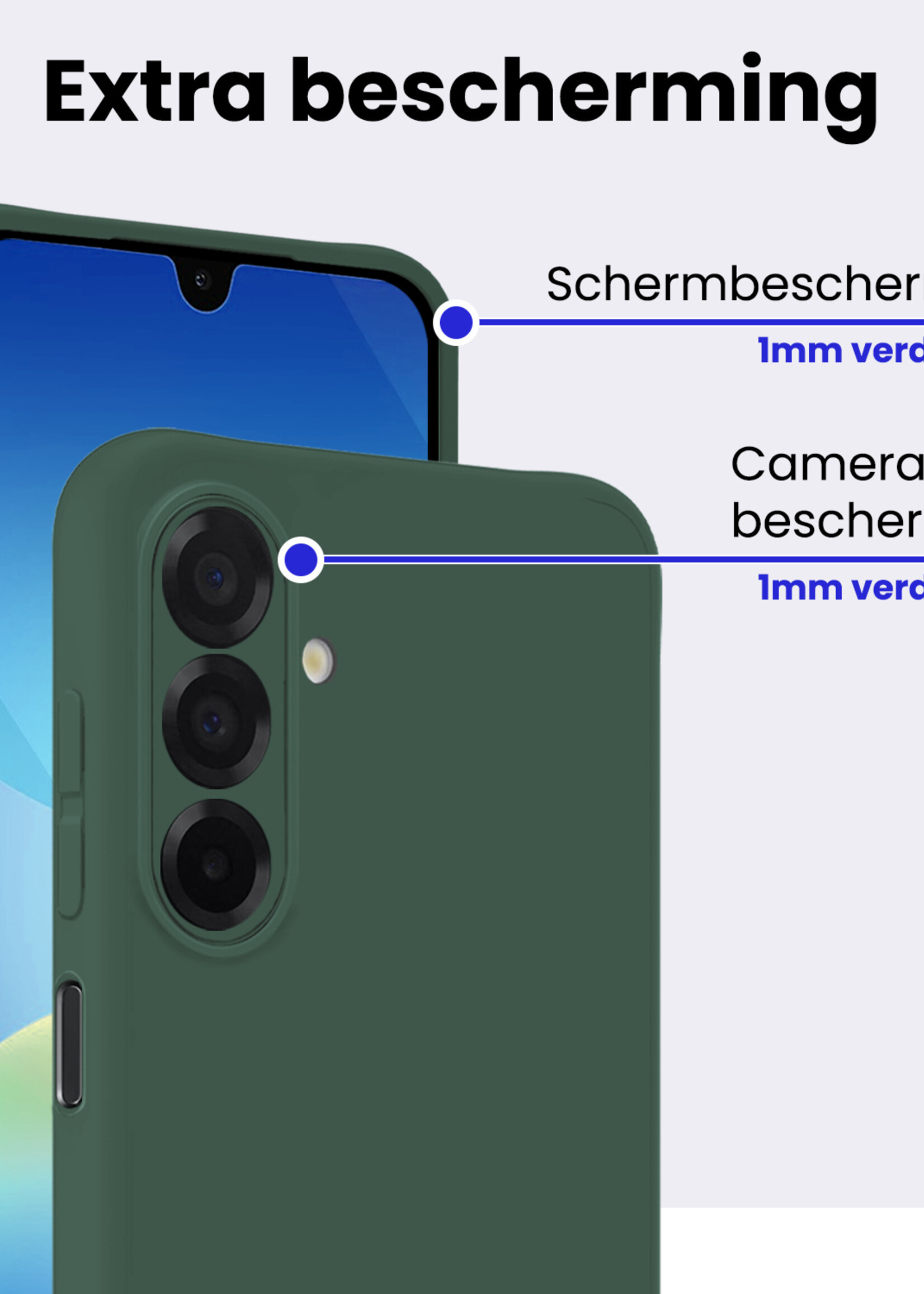 BTH BTH Samsung Galaxy A26 Hoesje Siliconen - Donkergroen - 2 PACK