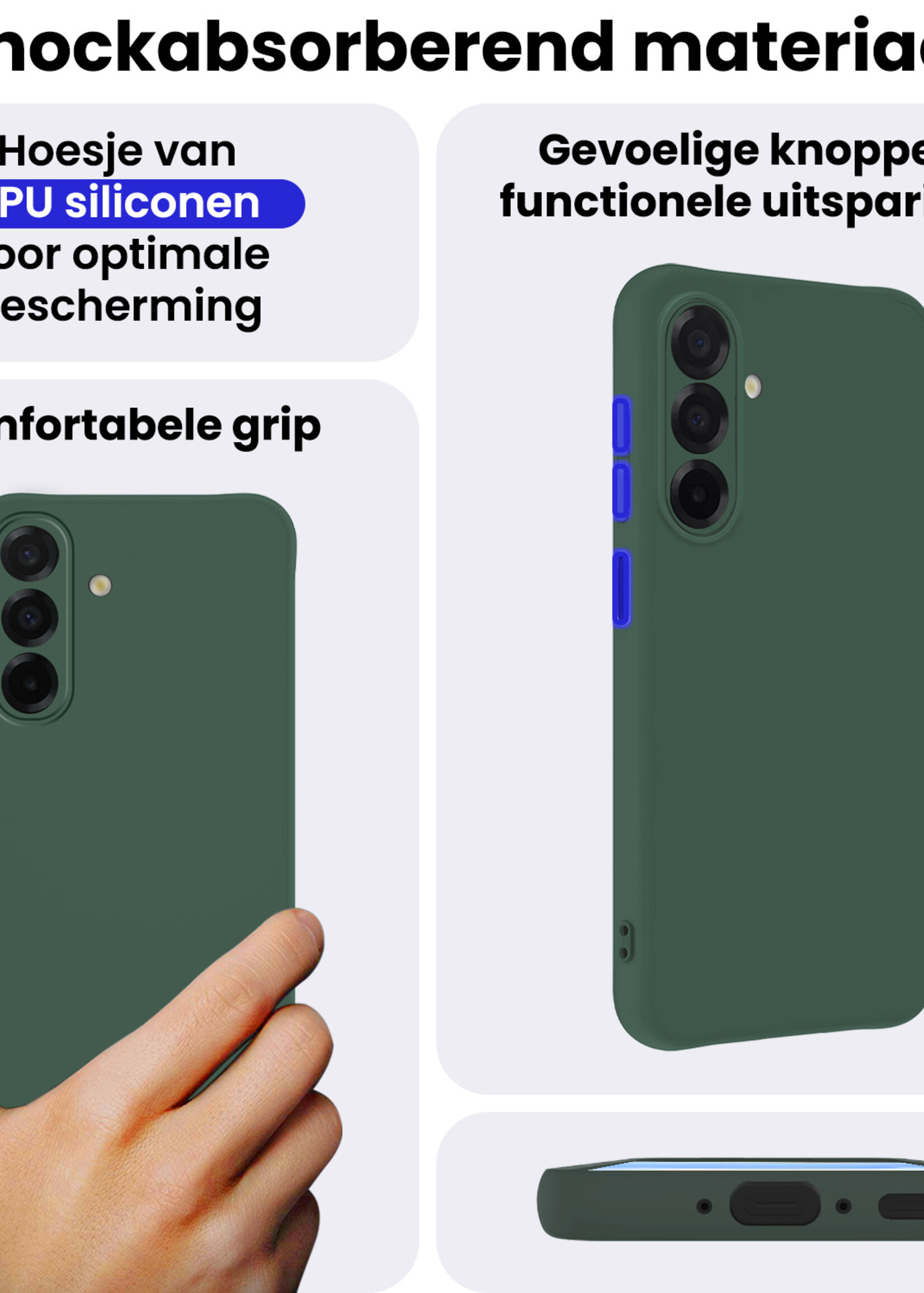 BTH BTH Samsung Galaxy A26 Hoesje Siliconen - Donkergroen - 2 PACK