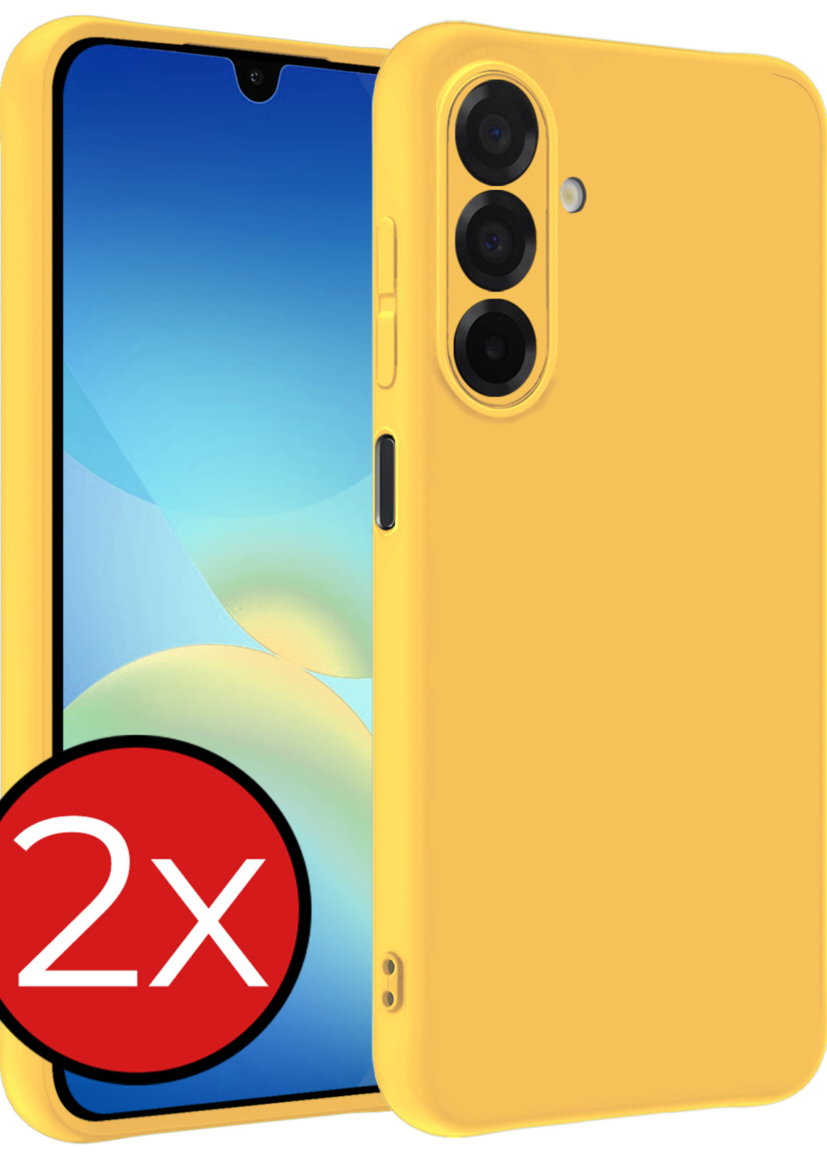 BTH BTH Samsung Galaxy A26 Hoesje Siliconen - Geel - 2 PACK