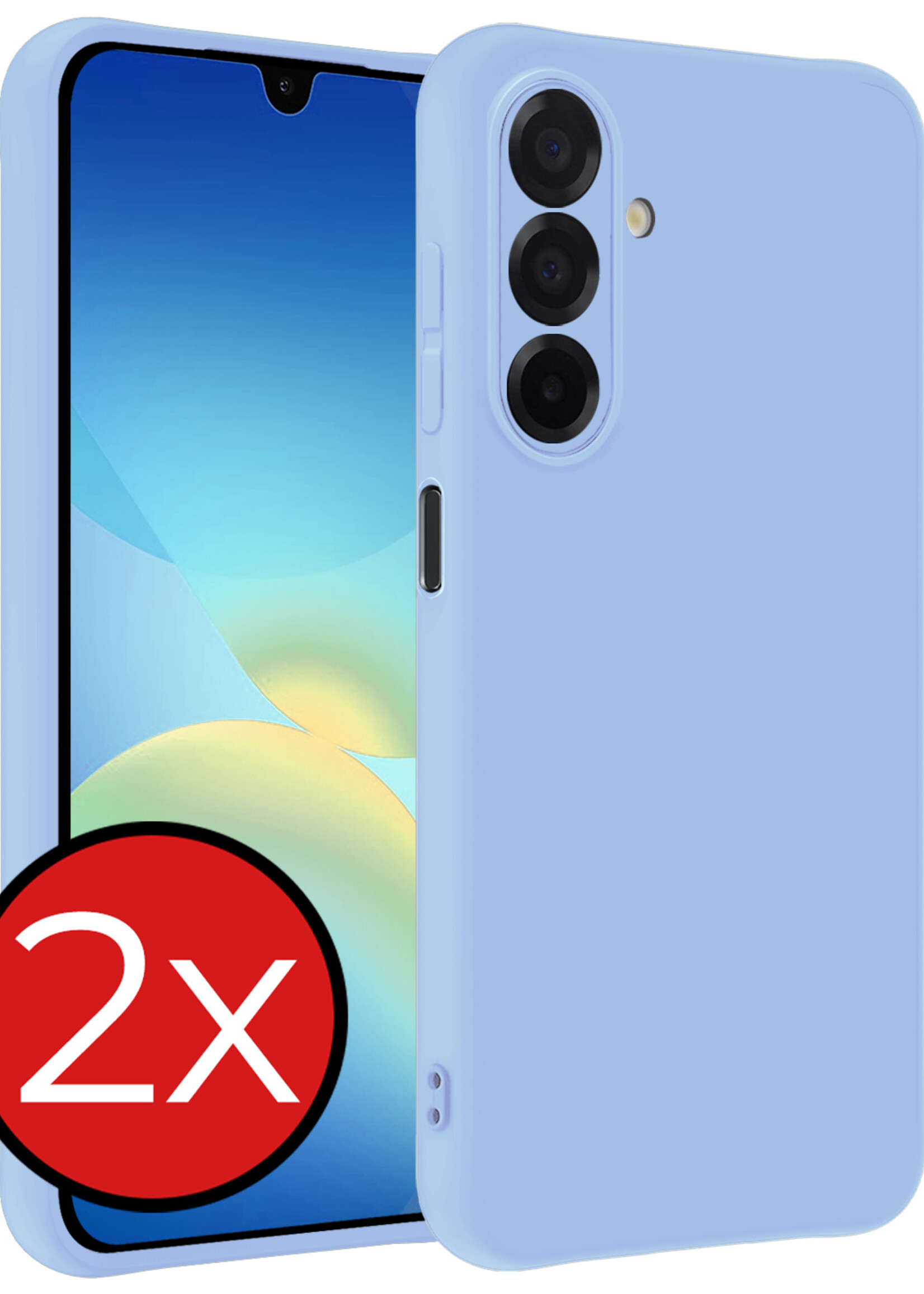 BTH BTH Samsung Galaxy A26 Hoesje Siliconen - Lichtblauw - 2 PACK