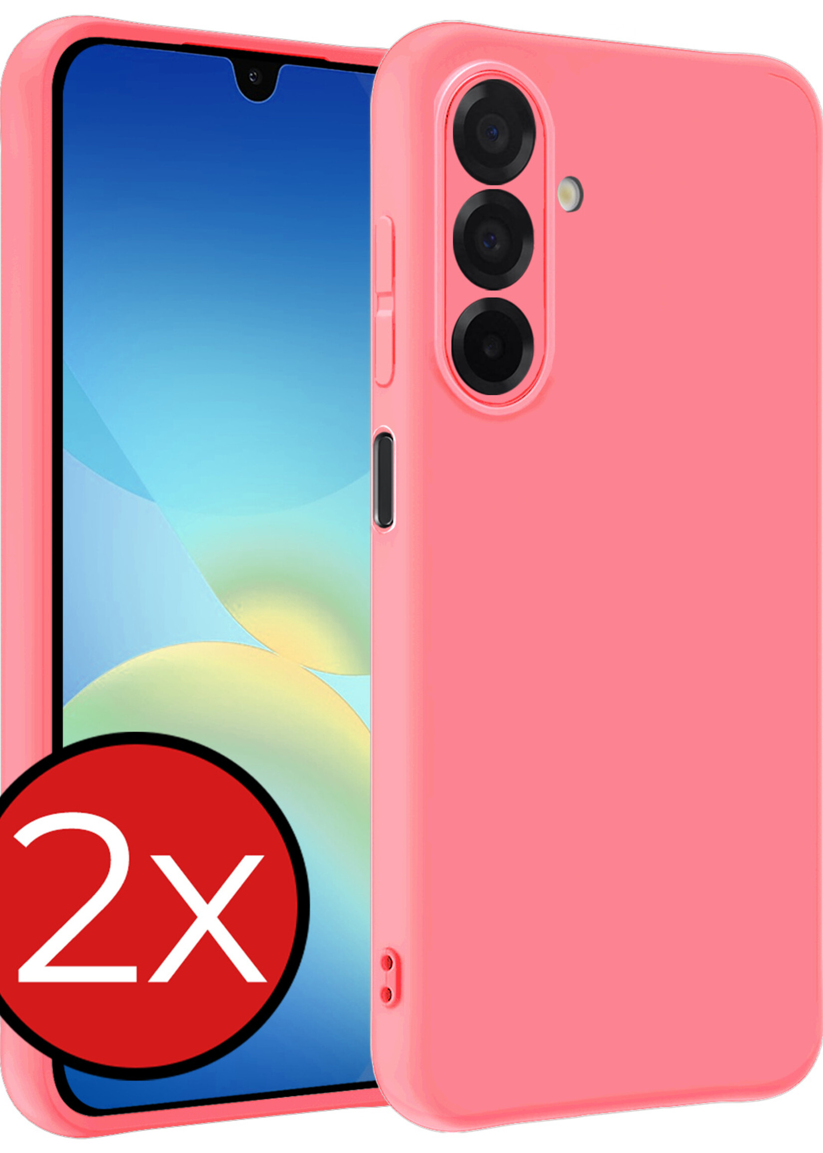 BTH BTH Samsung Galaxy A26 Hoesje Siliconen - Lichtroze - 2 PACK
