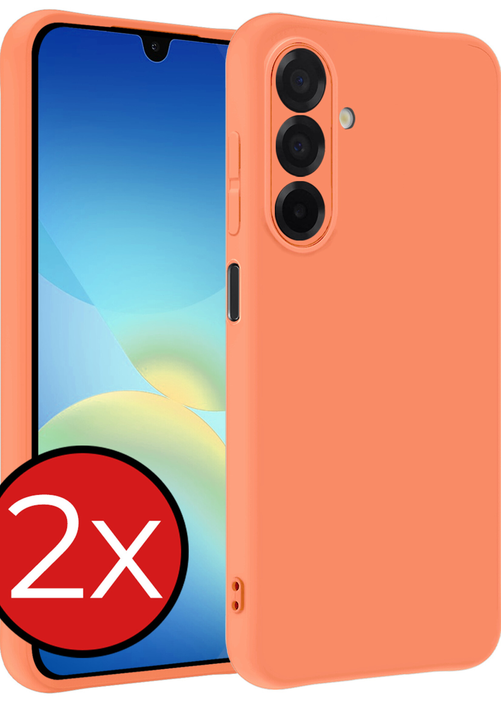 BTH BTH Samsung Galaxy A26 Hoesje Siliconen - Perzik - 2 PACK