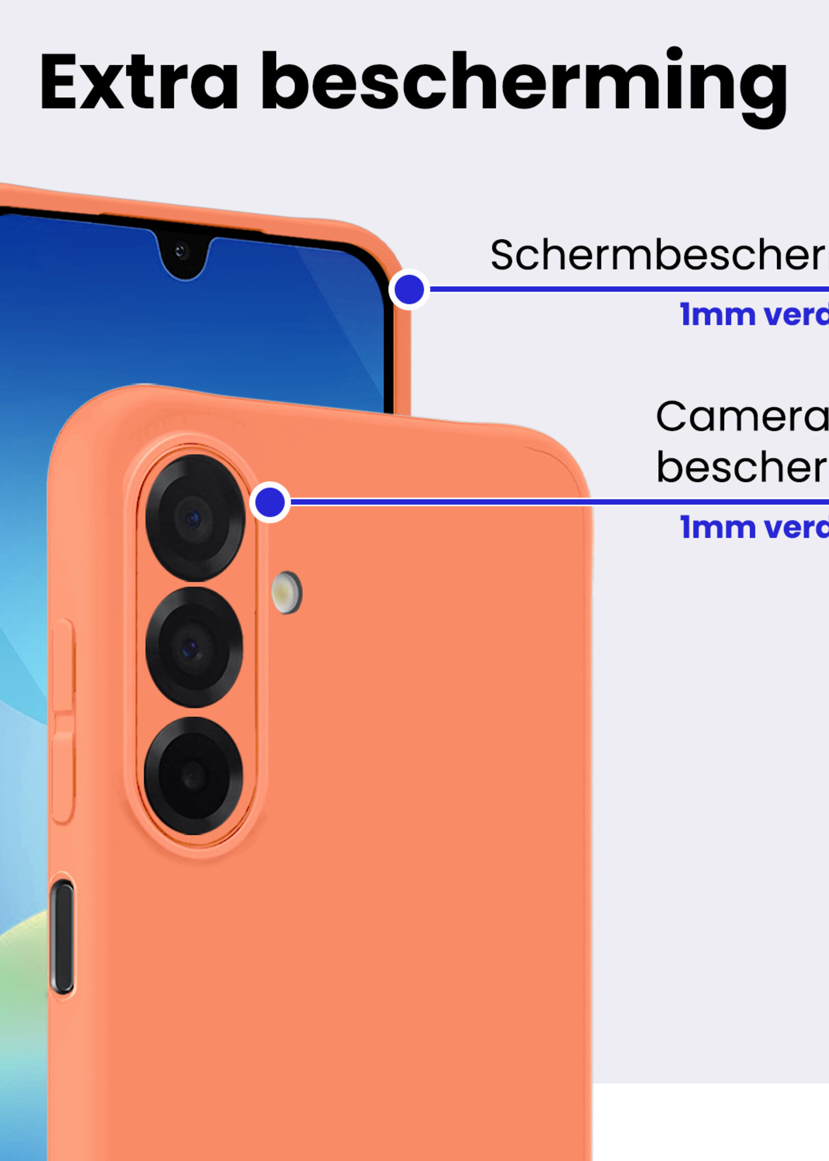 BTH BTH Samsung Galaxy A26 Hoesje Siliconen - Perzik - 2 PACK