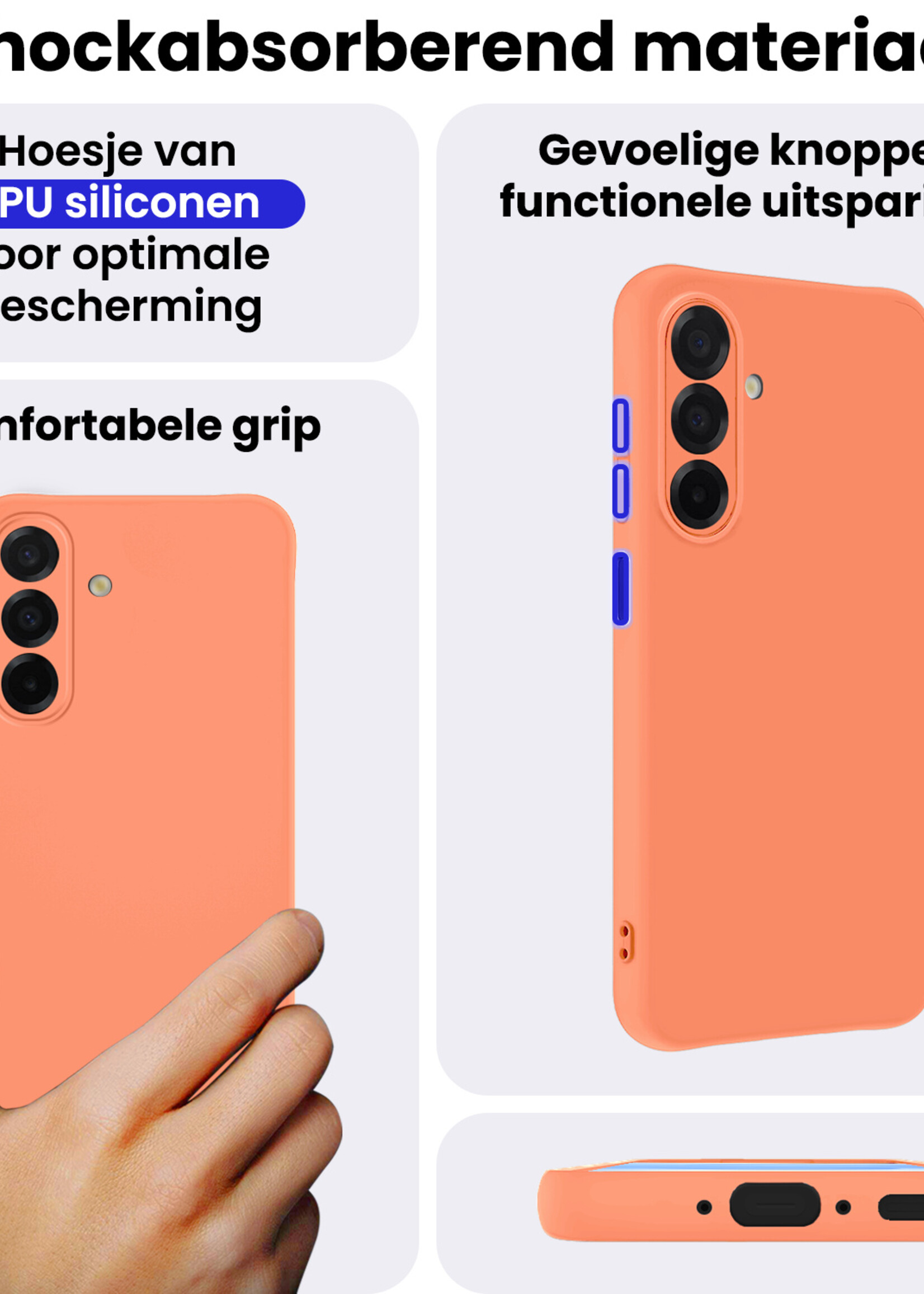 BTH BTH Samsung Galaxy A26 Hoesje Siliconen - Perzik - 2 PACK