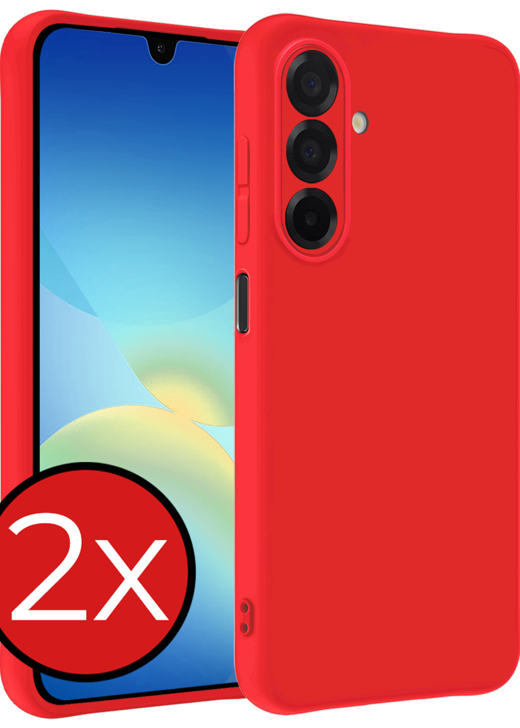 BTH BTH Samsung Galaxy A26 Hoesje Siliconen - Rood - 2 PACK