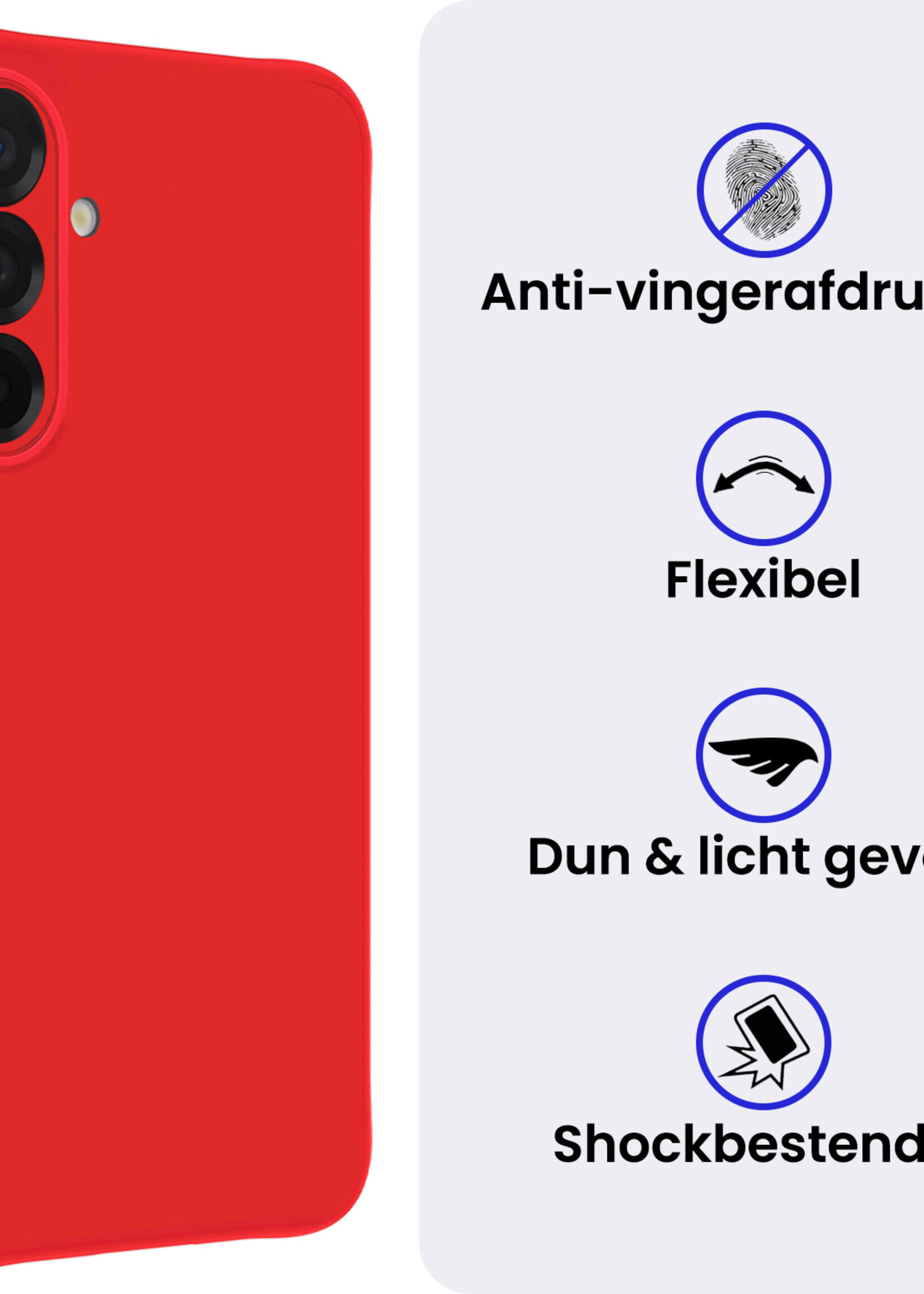 BTH BTH Samsung Galaxy A26 Hoesje Siliconen - Rood - 2 PACK