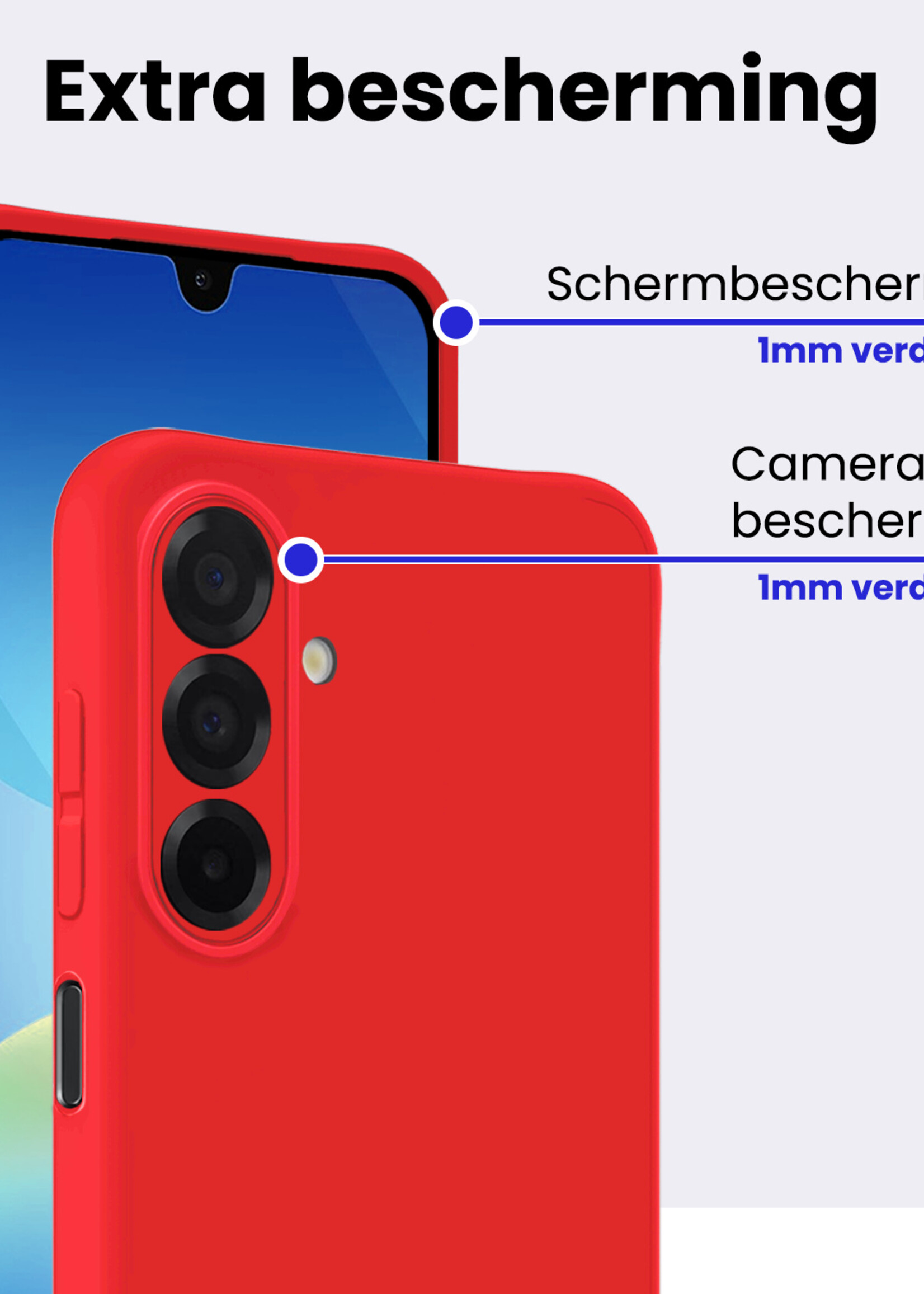 BTH BTH Samsung Galaxy A26 Hoesje Siliconen - Rood - 2 PACK