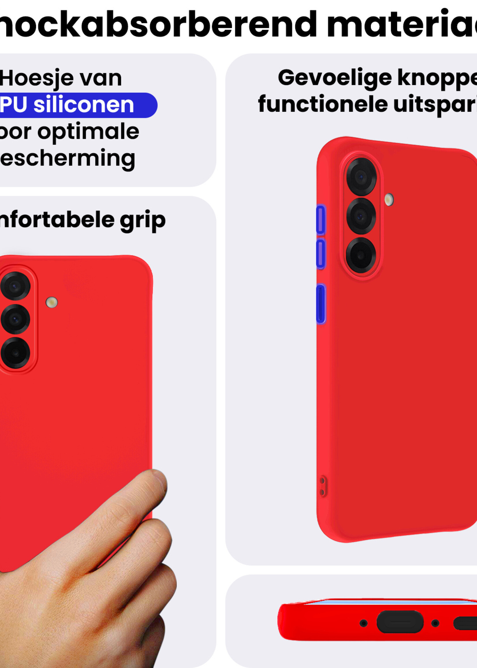 BTH BTH Samsung Galaxy A26 Hoesje Siliconen - Rood - 2 PACK