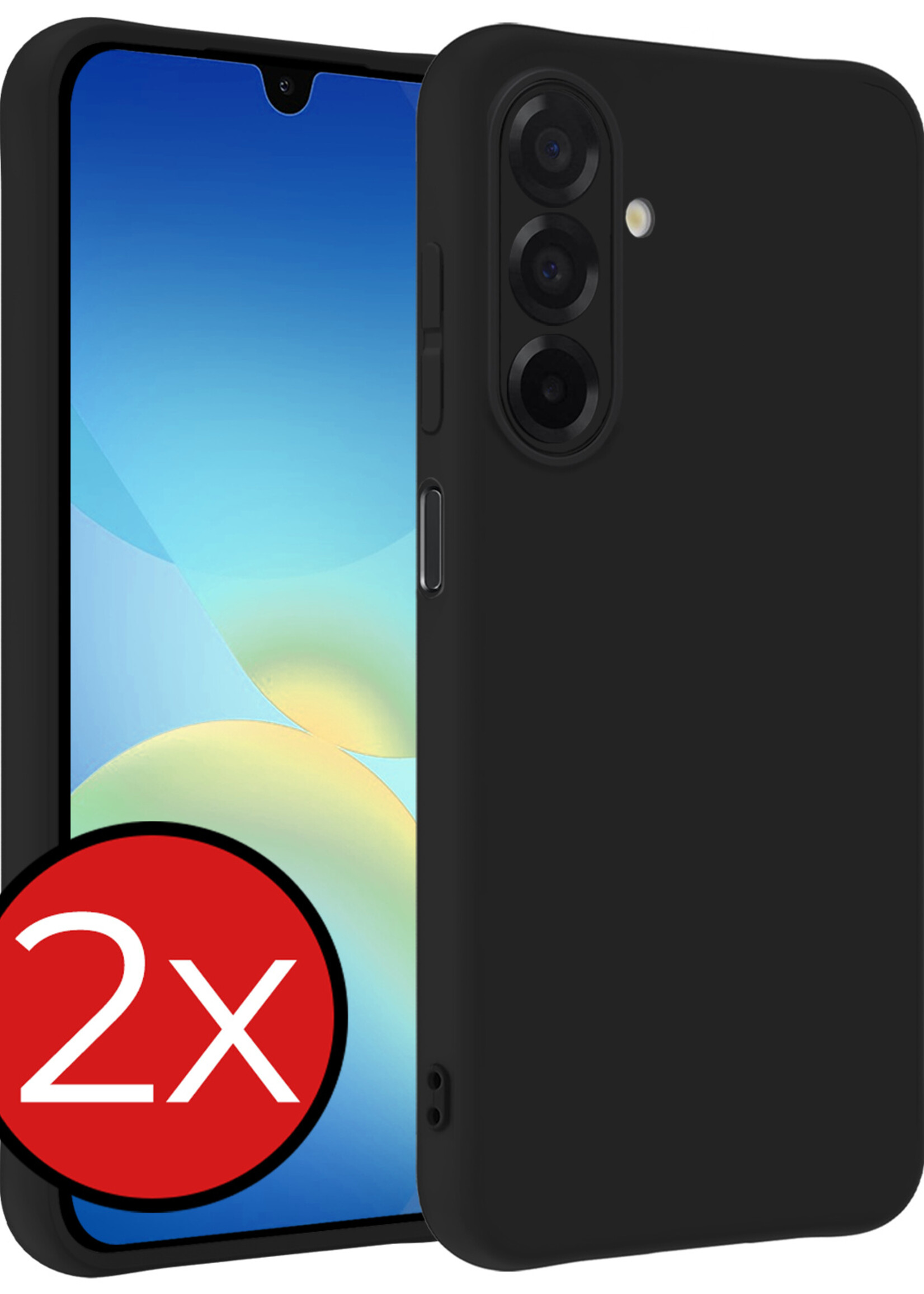 BTH BTH Samsung Galaxy A26 Hoesje Siliconen - Zwart - 2 PACK