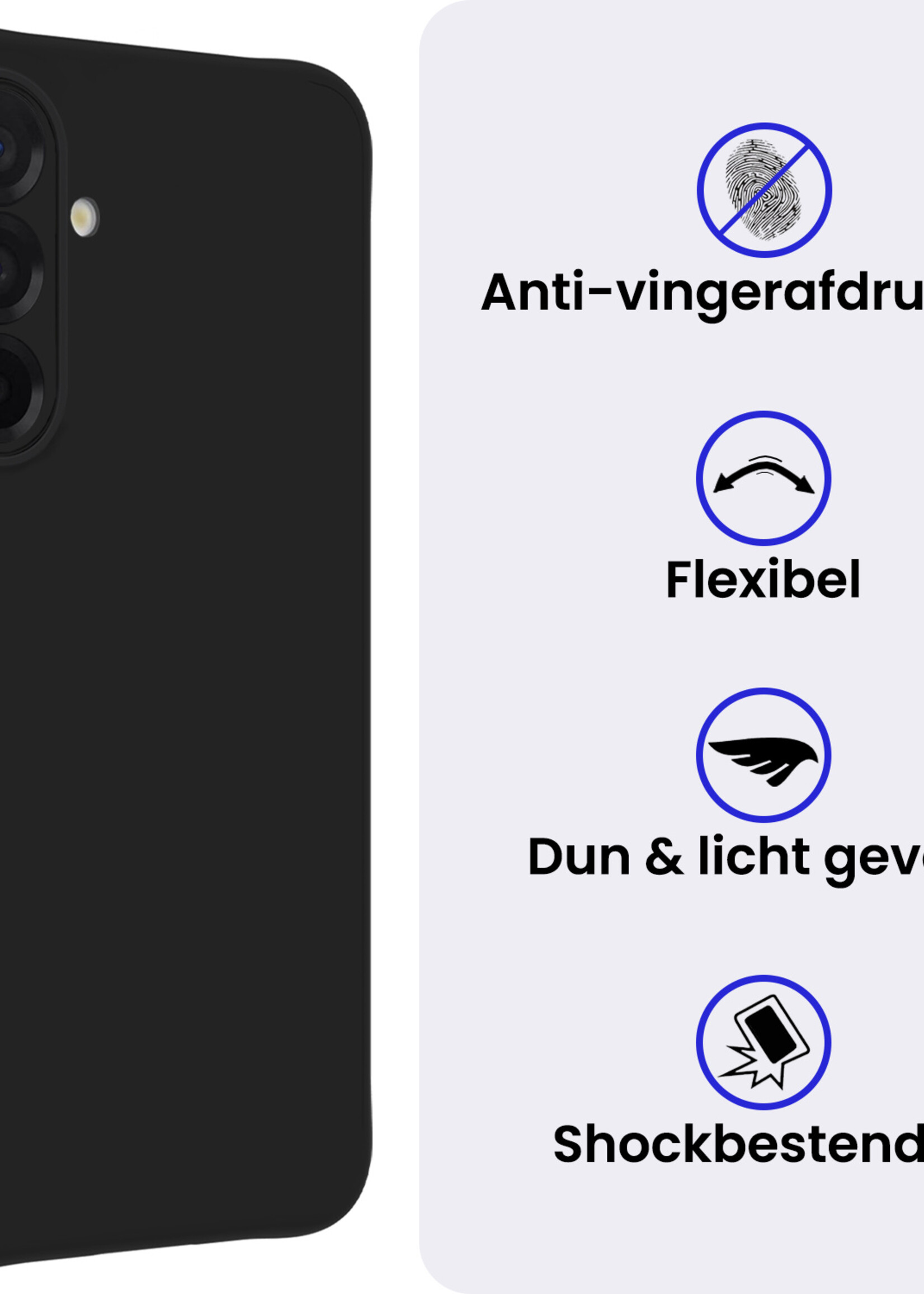 BTH BTH Samsung Galaxy A26 Hoesje Siliconen - Zwart - 2 PACK