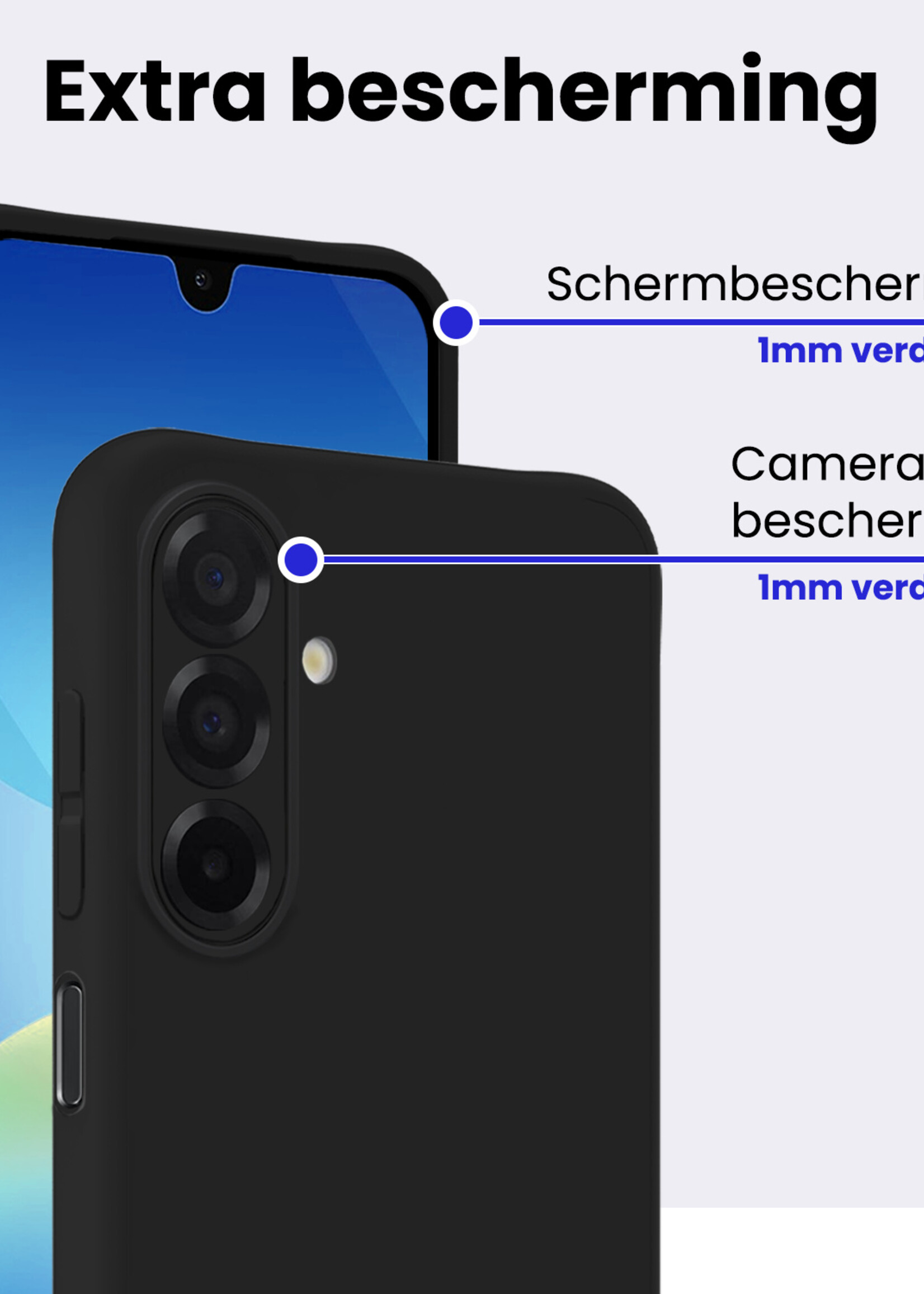 BTH BTH Samsung Galaxy A26 Hoesje Siliconen - Zwart - 2 PACK