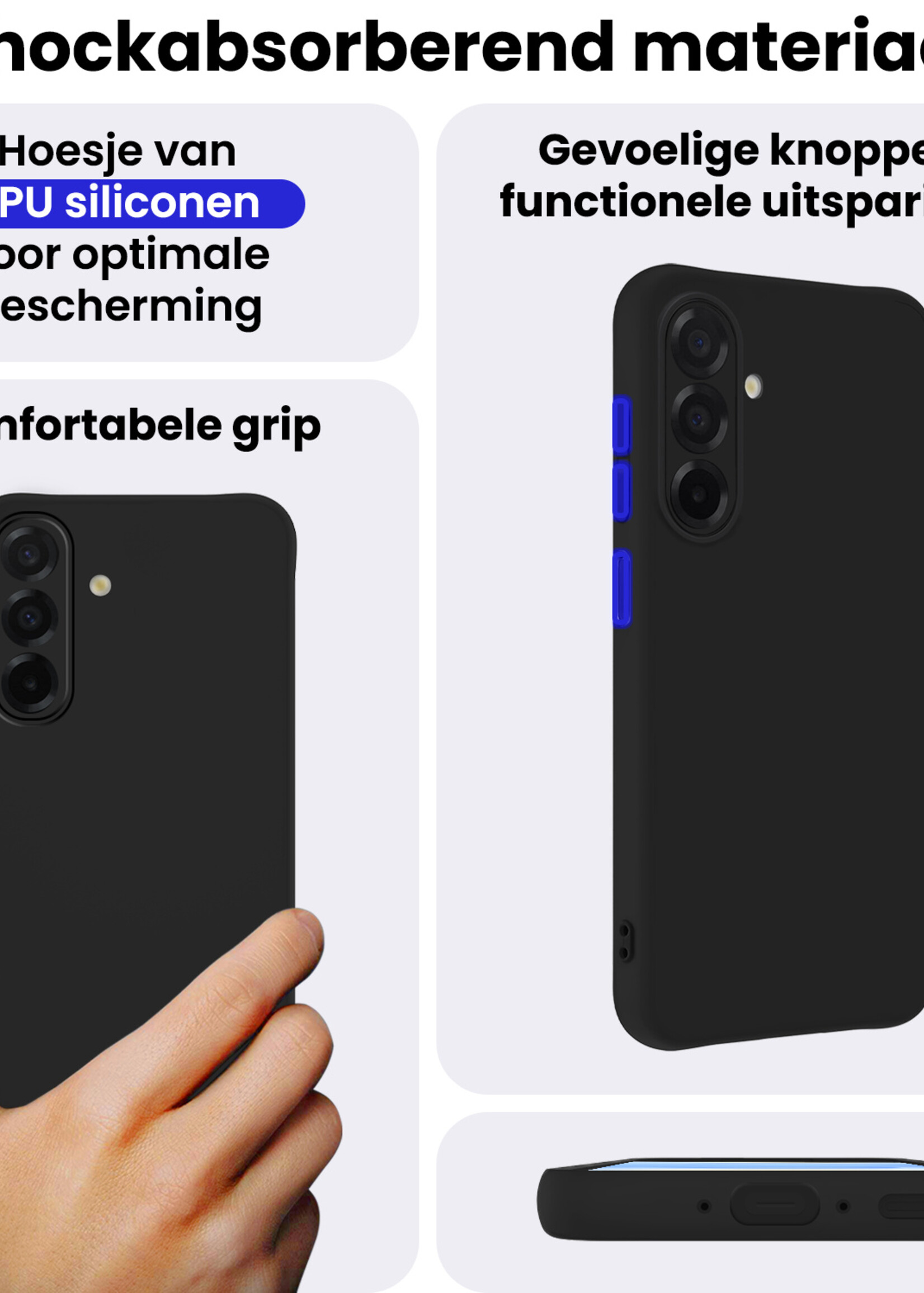 BTH BTH Samsung Galaxy A26 Hoesje Siliconen - Zwart - 2 PACK