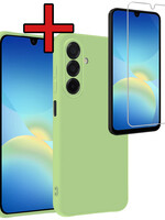 BTH BTH Samsung Galaxy A26 Hoesje Siliconen Met Screenprotector - Groen