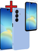 BTH BTH Samsung Galaxy A26 Hoesje Siliconen Met Screenprotector - Lichtblauw