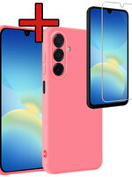 BTH BTH Samsung Galaxy A26 Hoesje Siliconen Met Screenprotector - Lichtroze