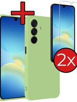 BTH BTH Samsung Galaxy A26 Hoesje Siliconen Met 2x Screenprotector - Groen