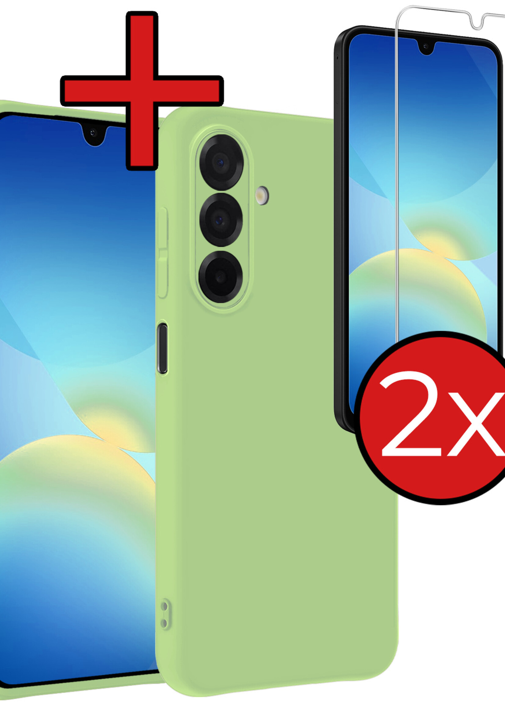 BTH BTH Samsung Galaxy A26 Hoesje Siliconen Met 2x Screenprotector - Groen