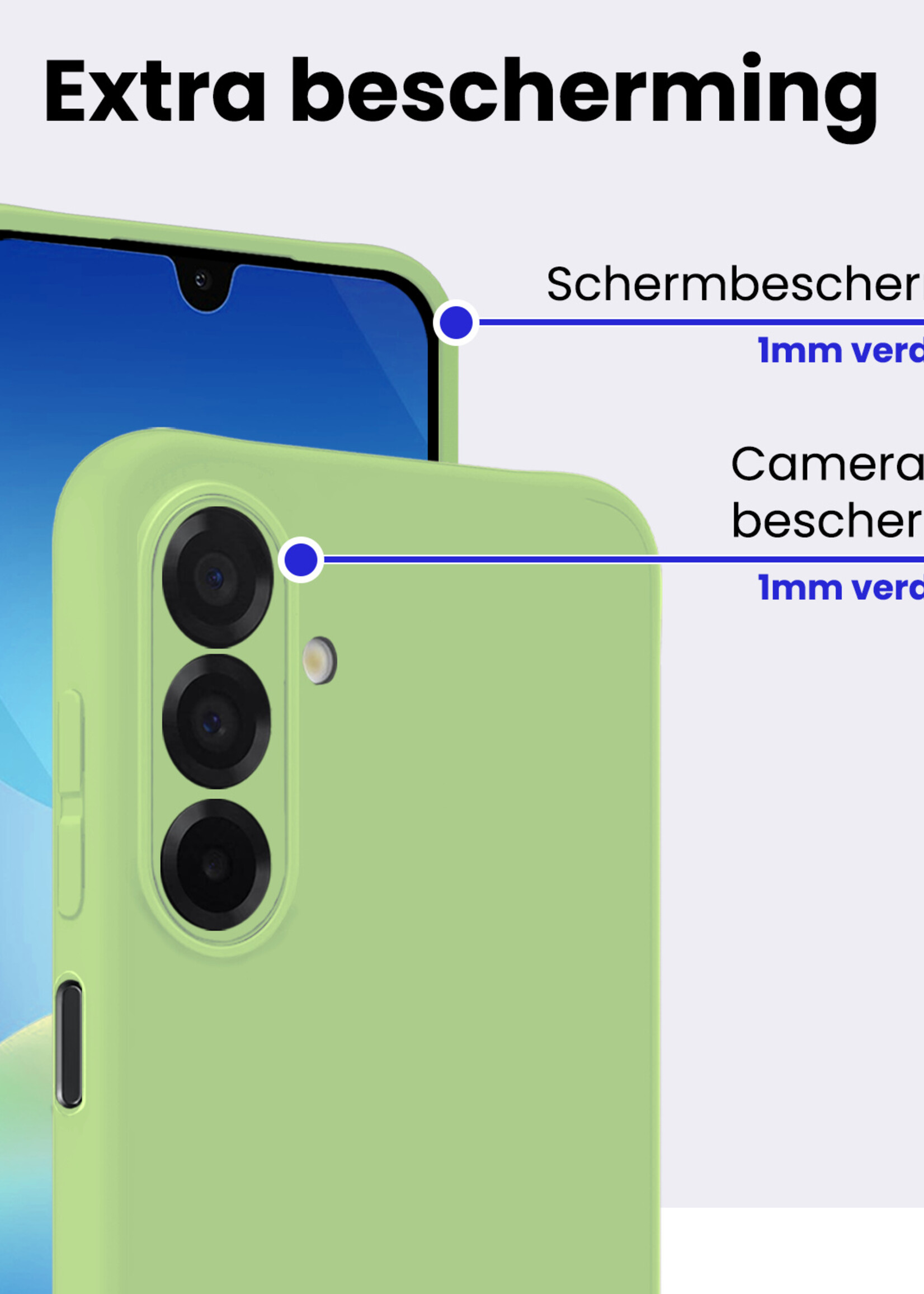 BTH BTH Samsung Galaxy A26 Hoesje Siliconen Met 2x Screenprotector - Groen