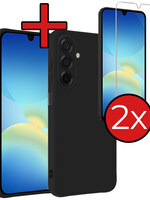 BTH BTH Samsung Galaxy A26 Hoesje Siliconen Met 2x Screenprotector - Zwart