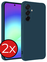 BTH BTH Samsung Galaxy A56 Hoesje Siliconen - Donkerblauw - 2 PACK