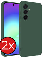 BTH BTH Samsung Galaxy A56 Hoesje Siliconen - Donkergroen - 2 PACK