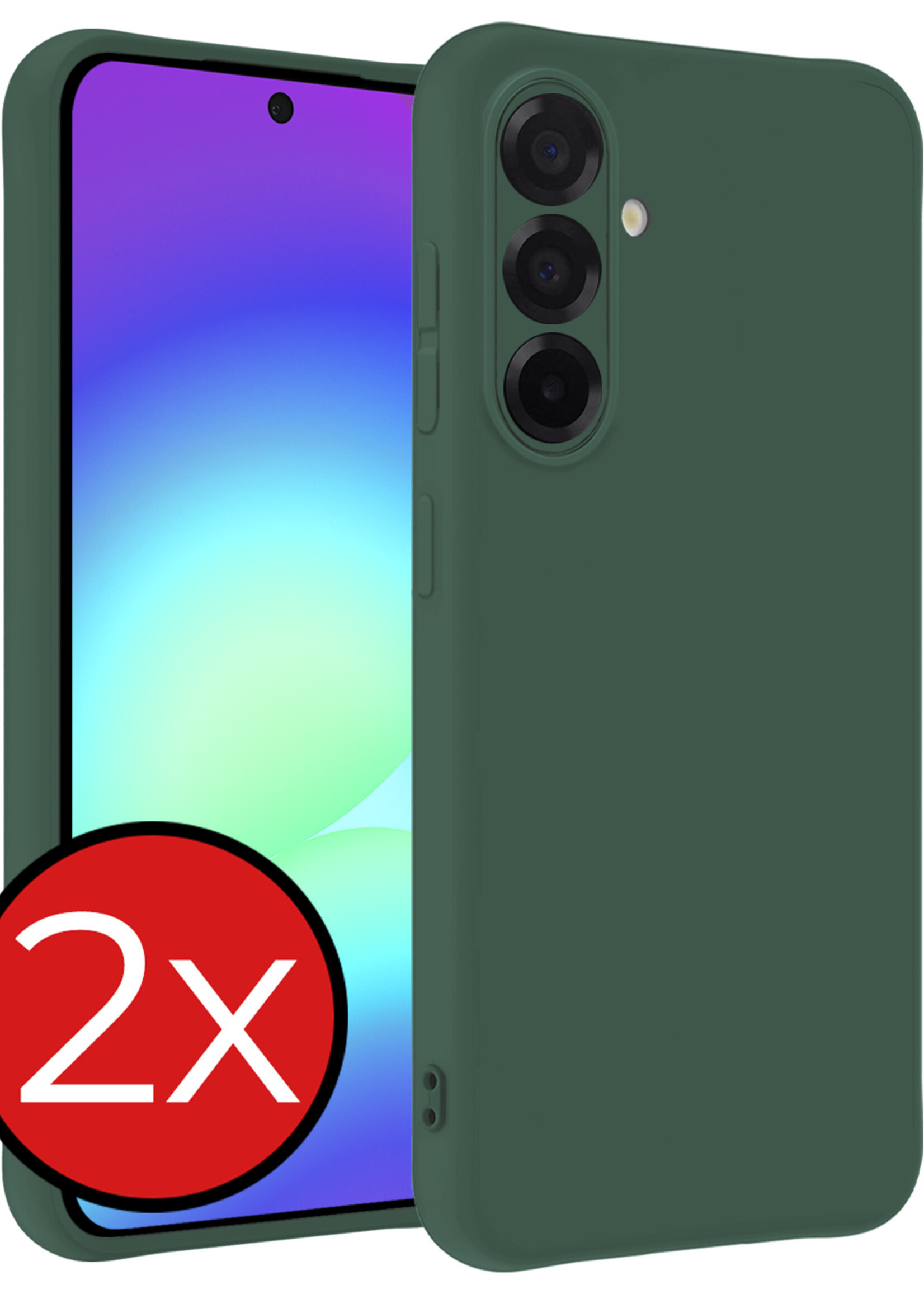 BTH BTH Samsung Galaxy A56 Hoesje Siliconen - Donkergroen - 2 PACK