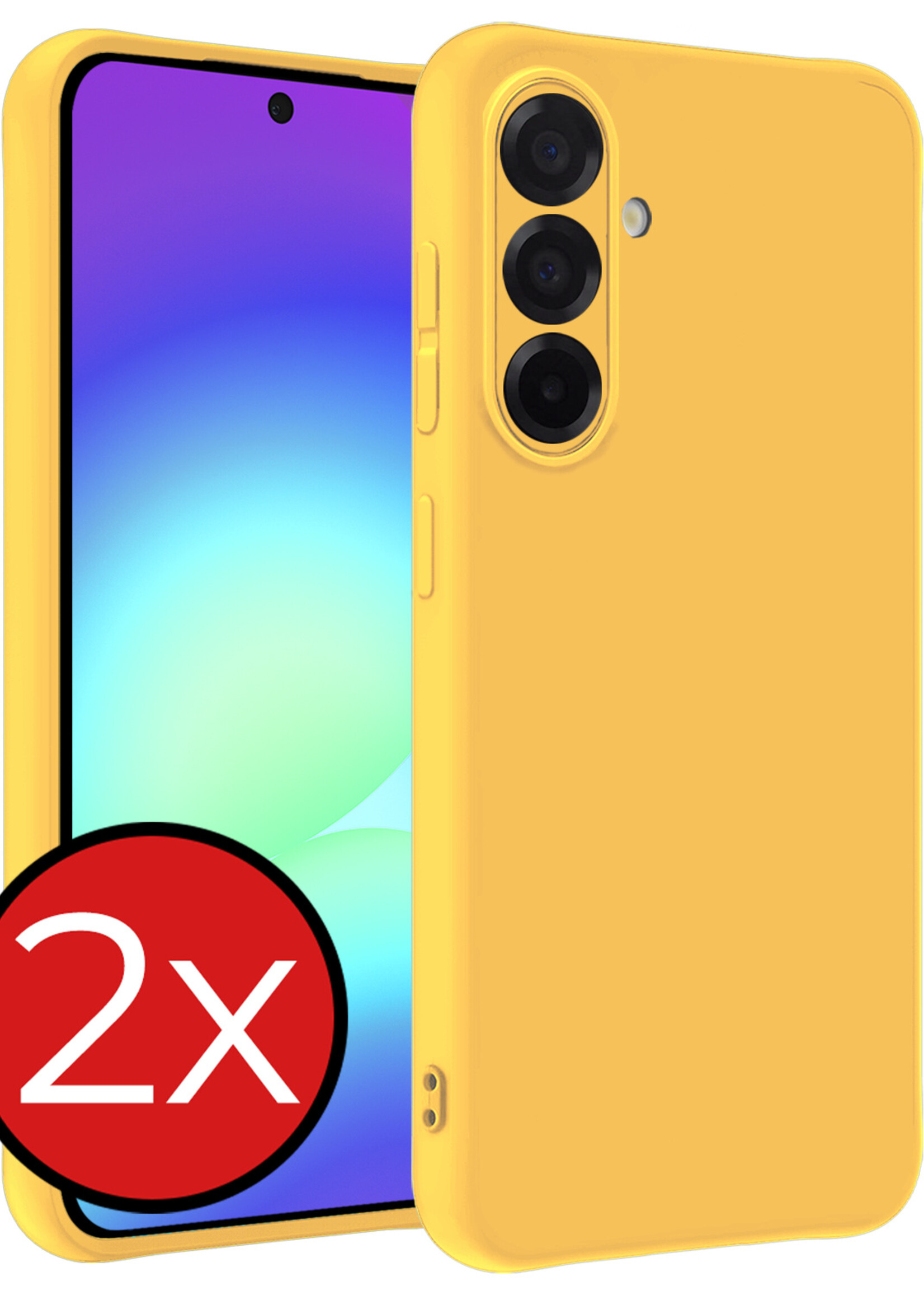 BTH BTH Samsung Galaxy A56 Hoesje Siliconen - Geel - 2 PACK