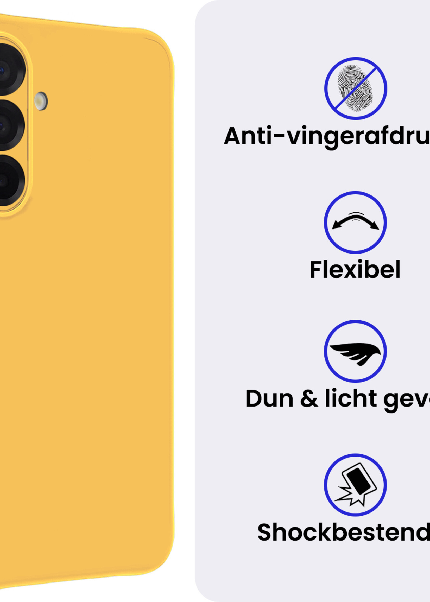 BTH BTH Samsung Galaxy A56 Hoesje Siliconen - Geel - 2 PACK