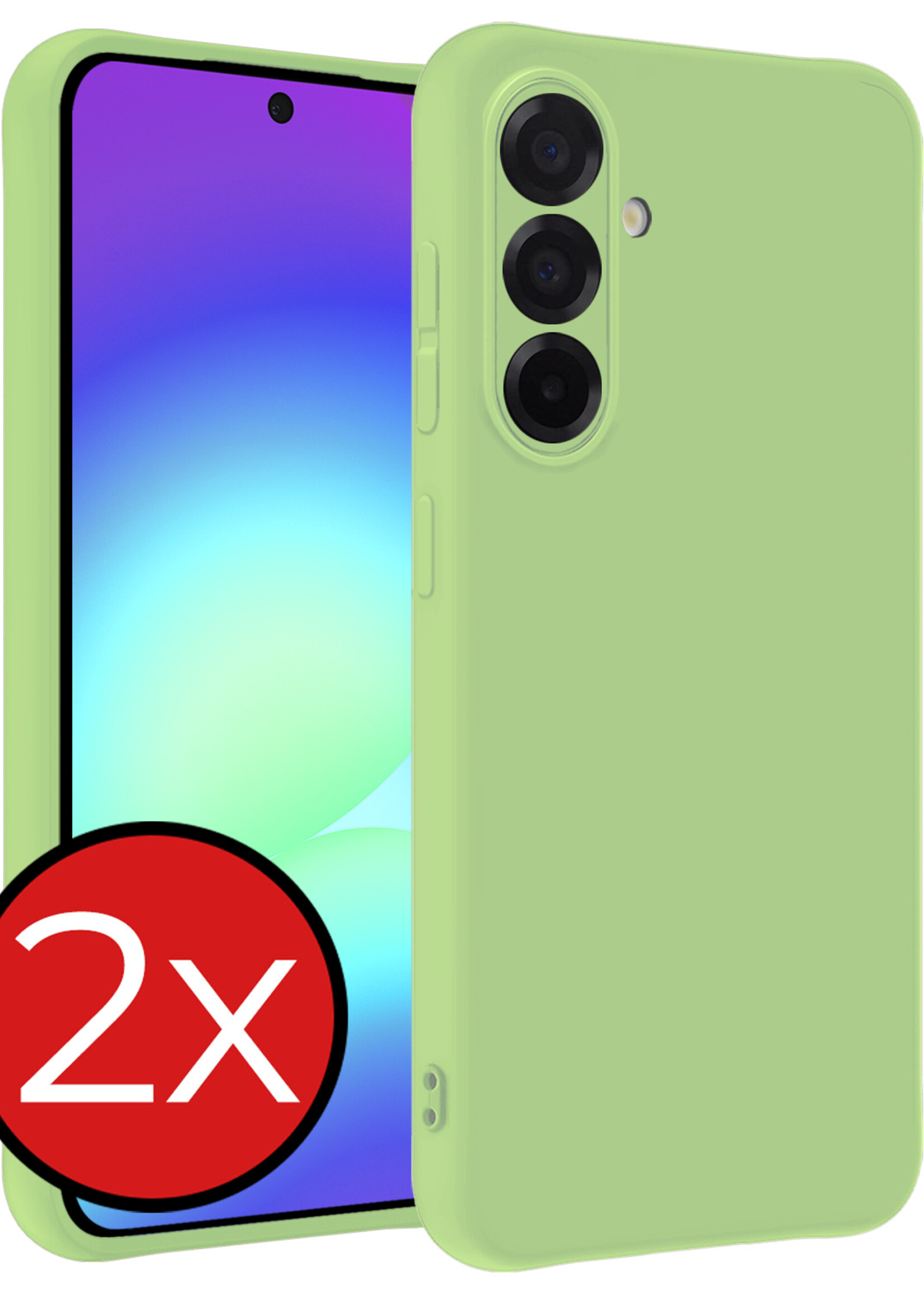 BTH BTH Samsung Galaxy A56 Hoesje Siliconen - Groen - 2 PACK