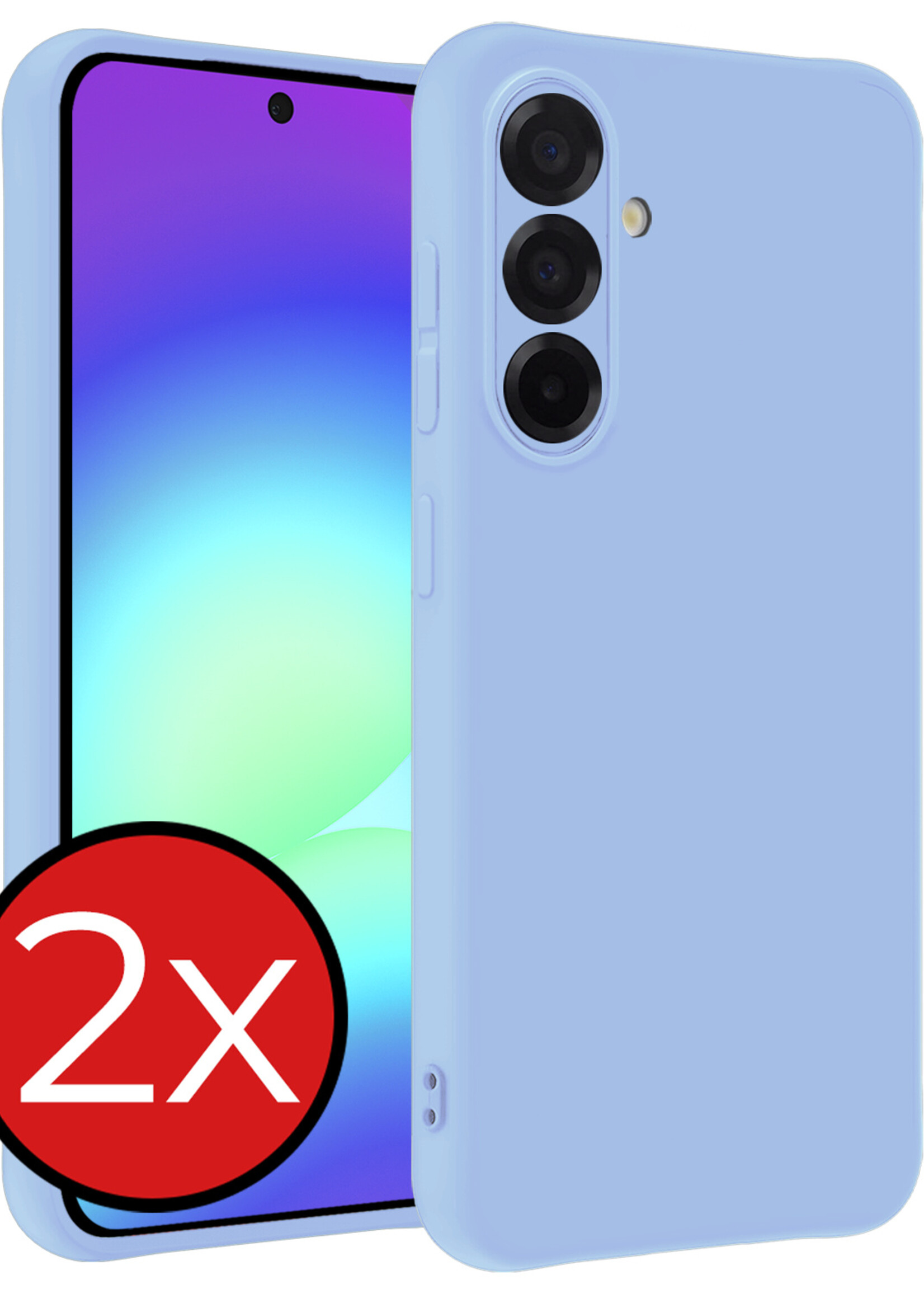 BTH BTH Samsung Galaxy A56 Hoesje Siliconen - Lichtblauw - 2 PACK